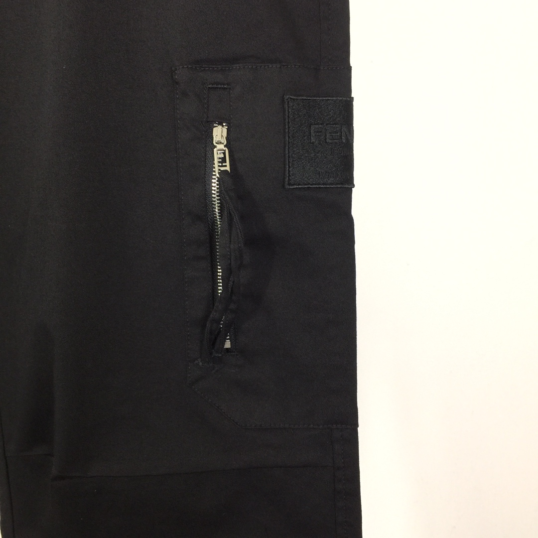 Fendi Black Wide Leg Cargo Pant  - FashionPlug