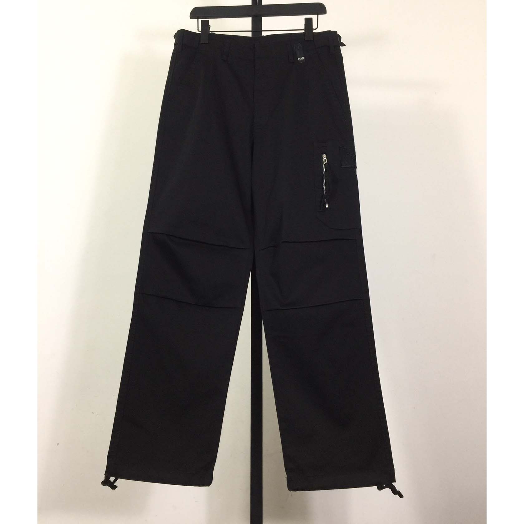 Fendi Black Wide Leg Cargo Pant  - FashionPlug