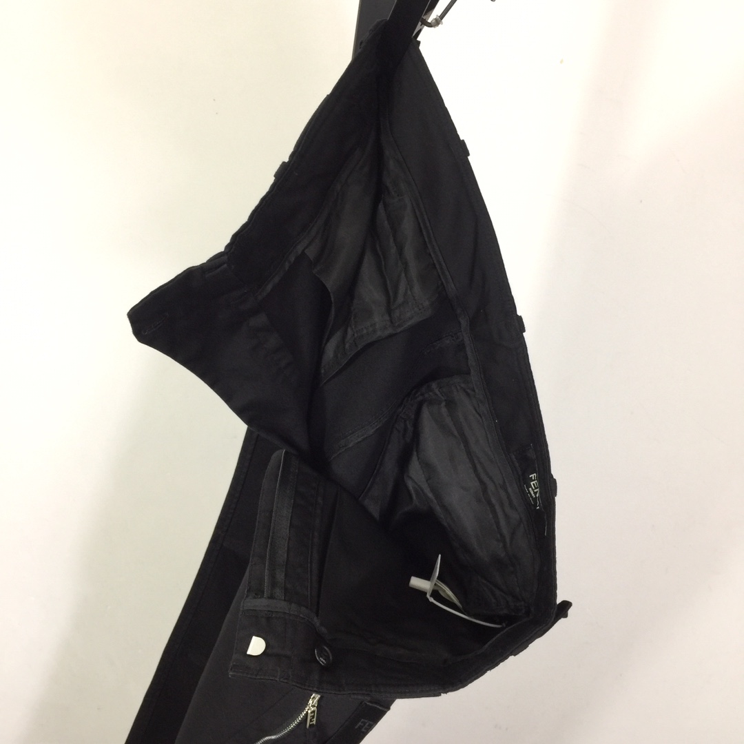 Fendi Black Wide Leg Cargo Pant  - FashionPlug