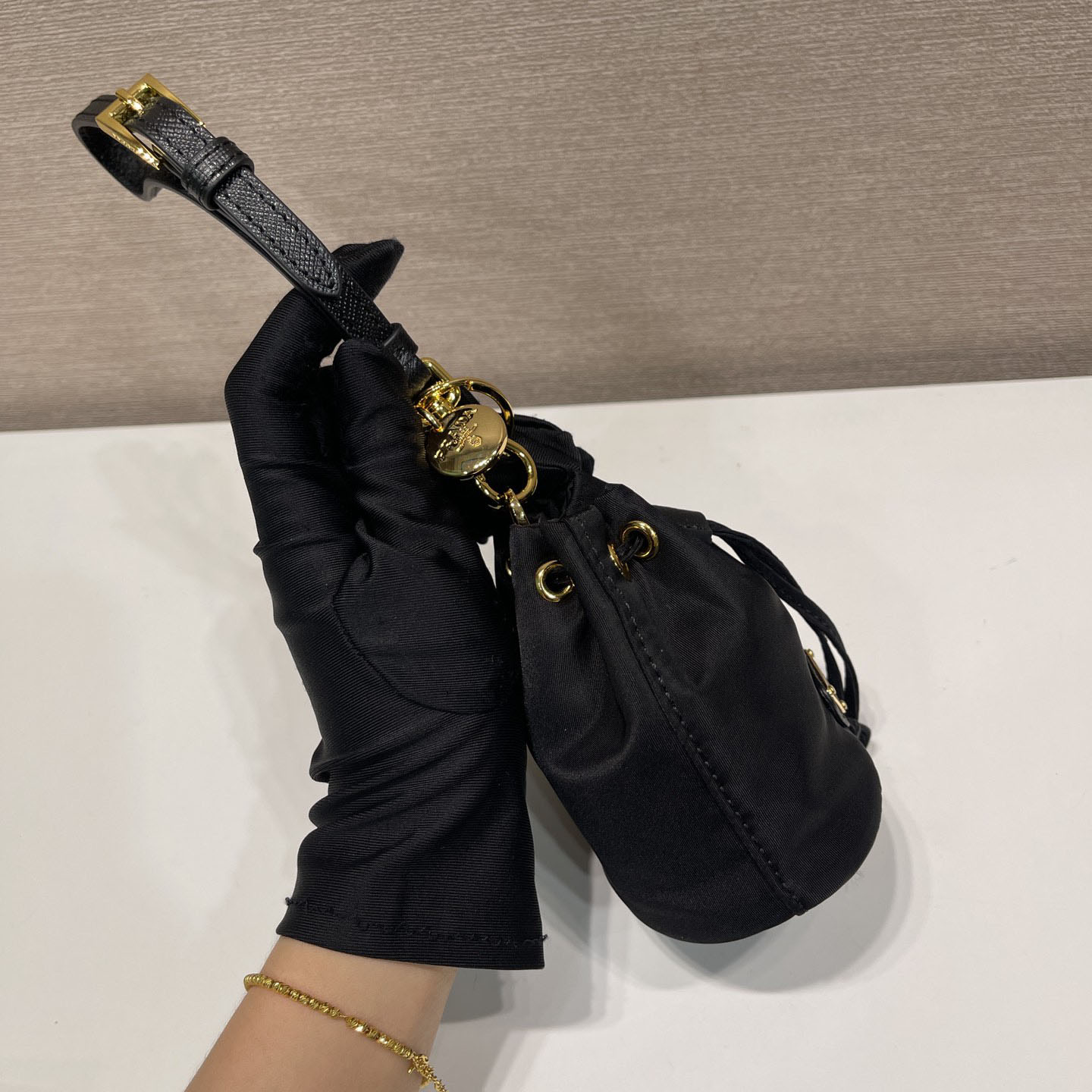 Prada Mini Icon Re-Nylon Bag Charm - FashionPlug