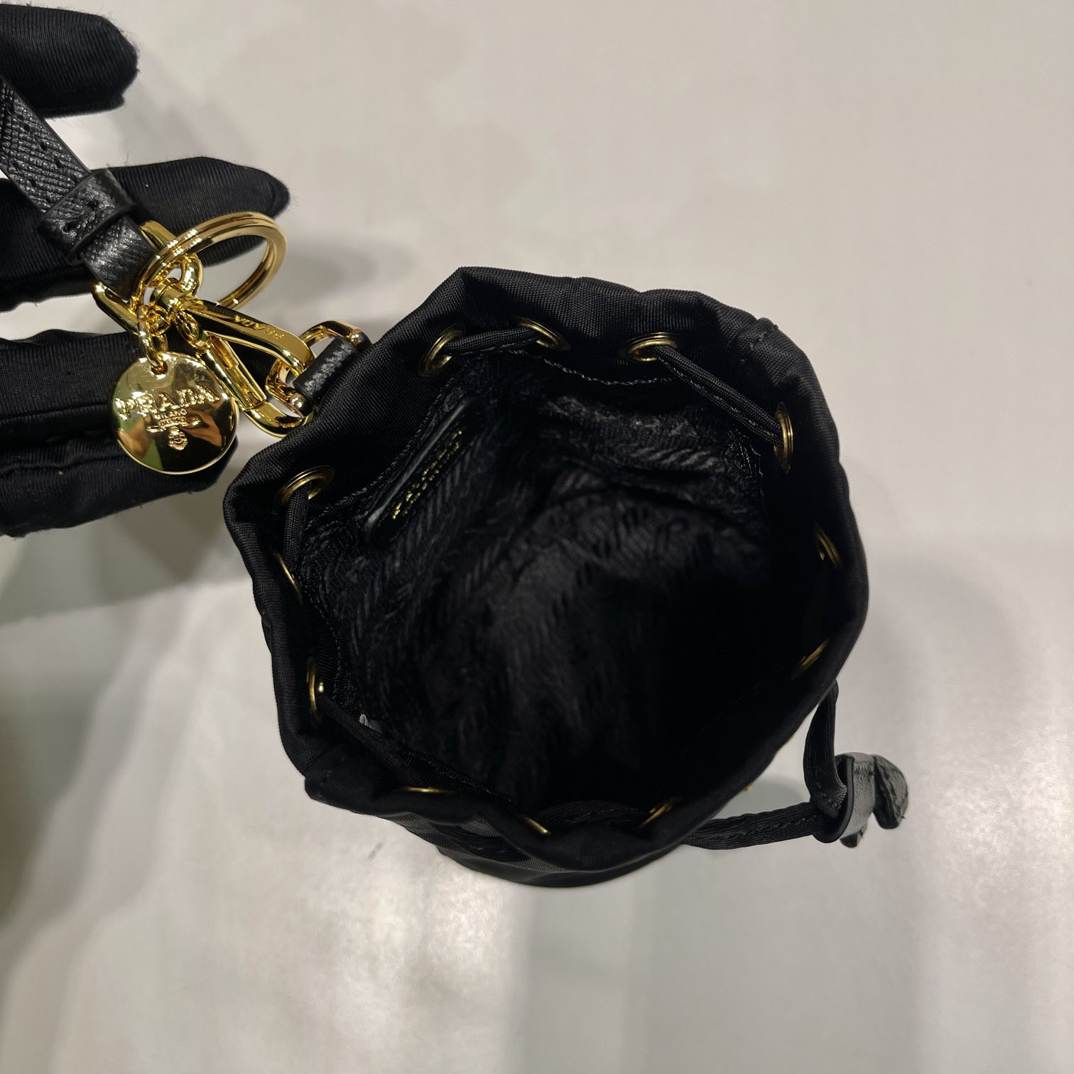 Prada Mini Icon Re-Nylon Bag Charm - FashionPlug
