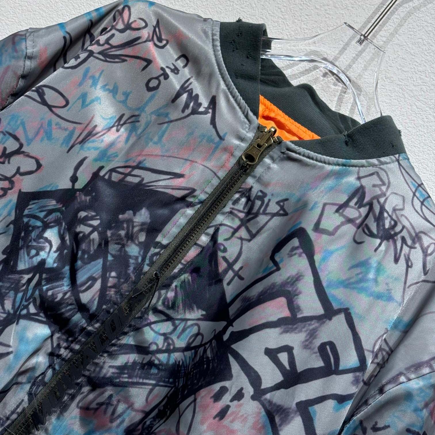 Mowalola Graffiti Bomber Jacket - FashionPlug
