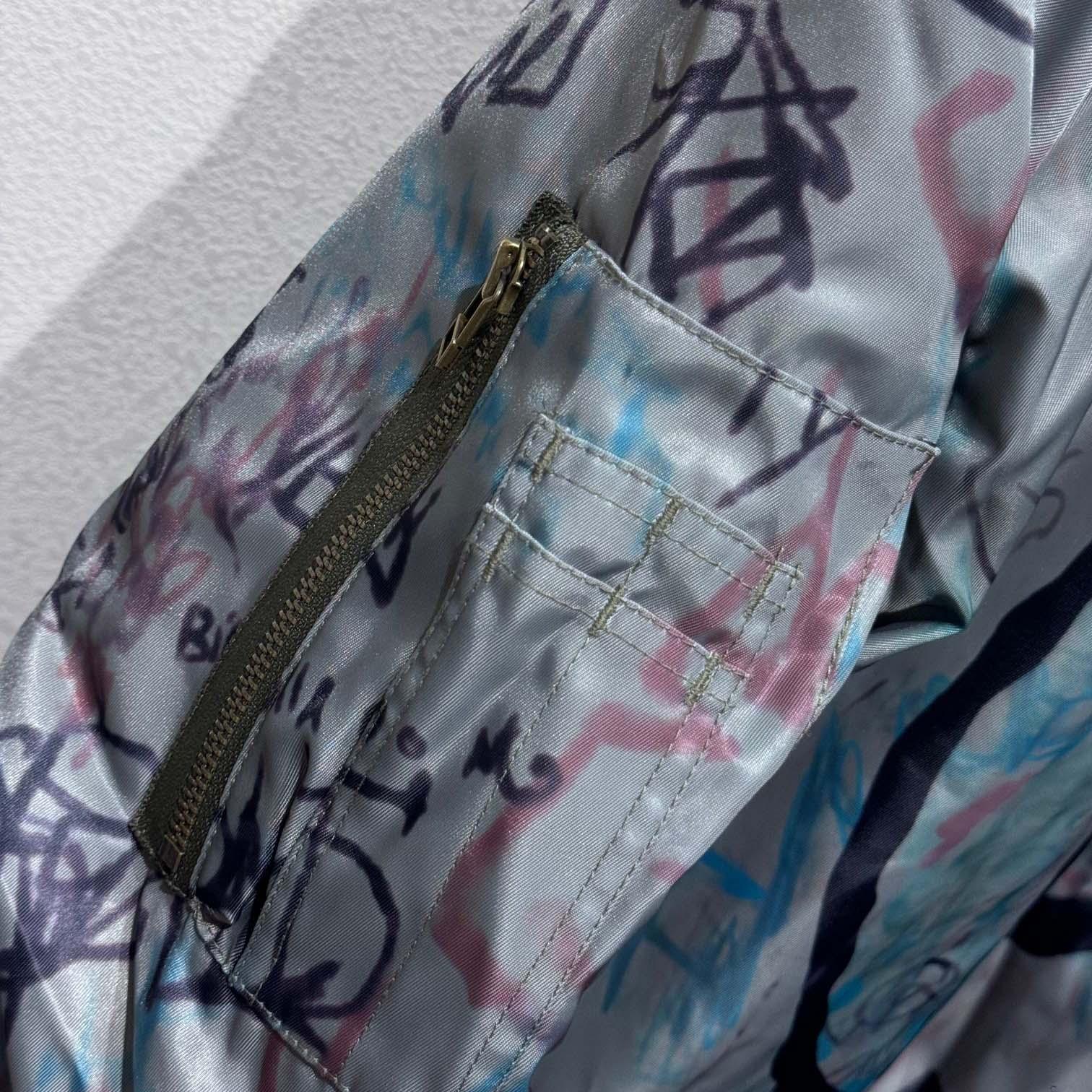 Mowalola Graffiti Bomber Jacket - FashionPlug
