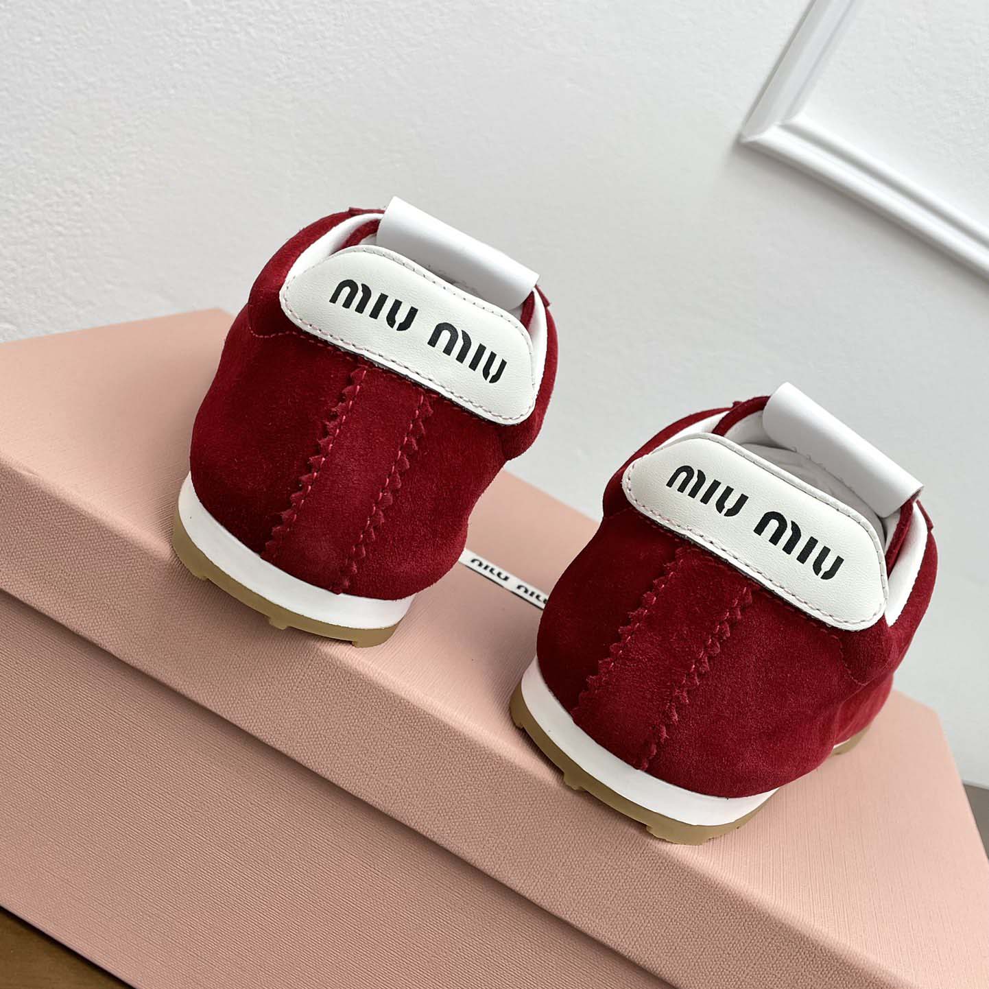 Miu Miu Plume Suede Sneakers - FashionPlug