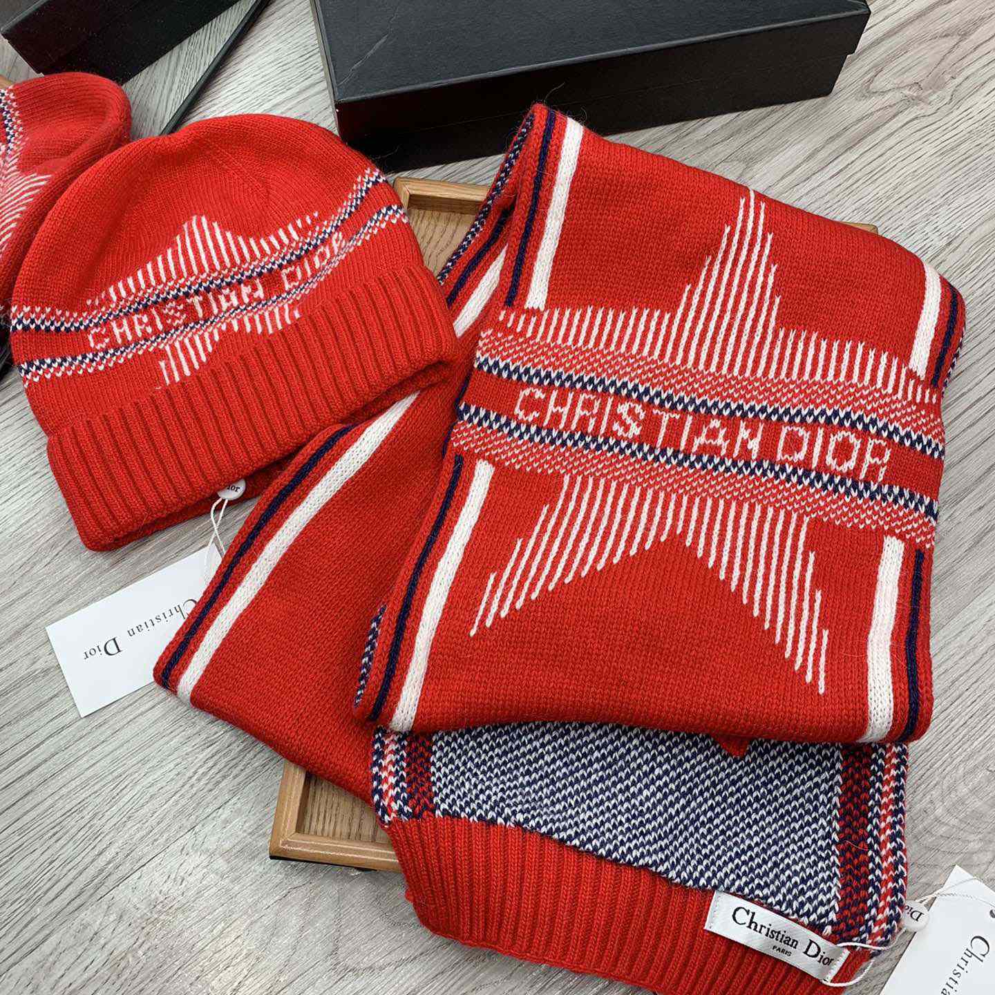 Dior Beanie And Scarf - FashionPlug