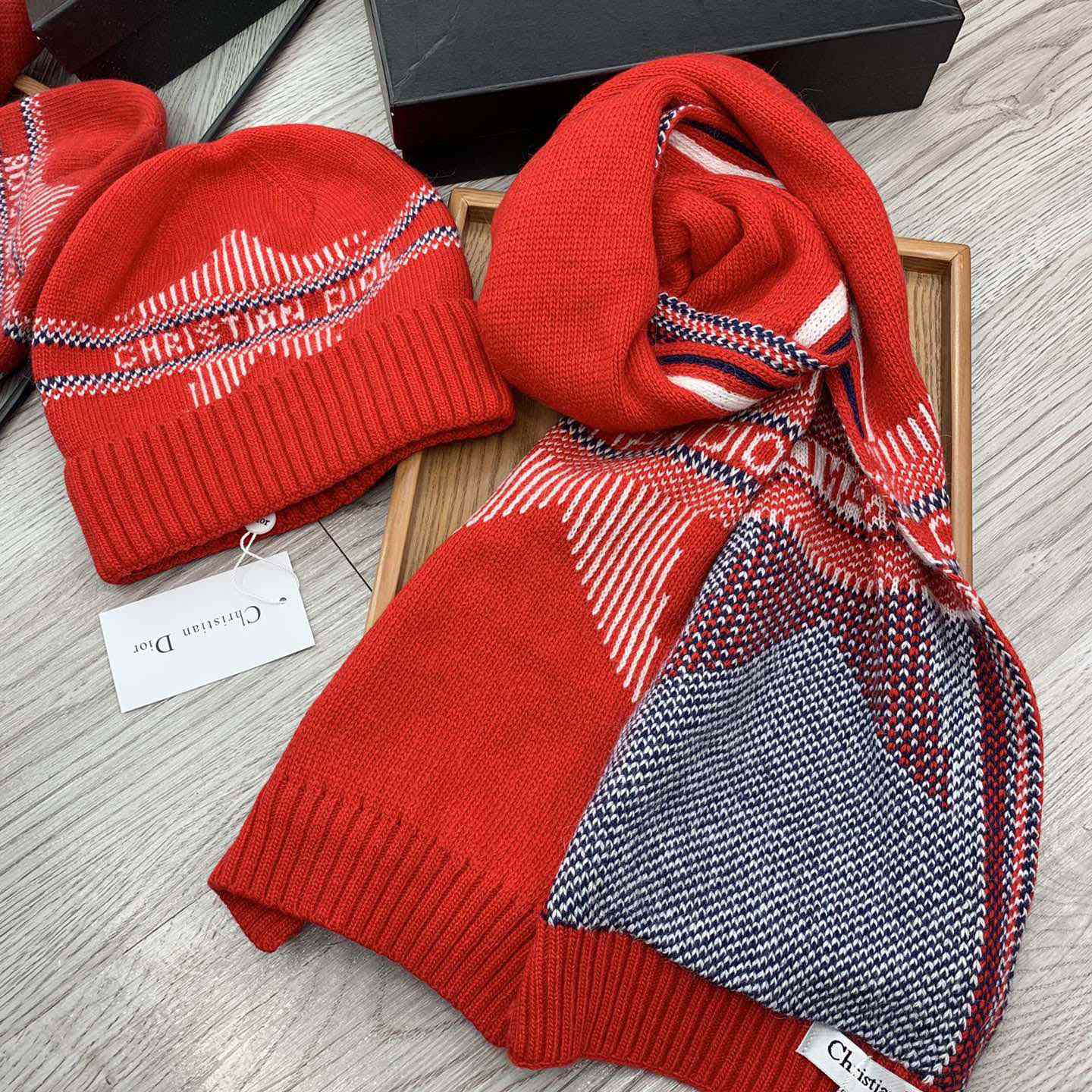 Dior Beanie And Scarf - FashionPlug