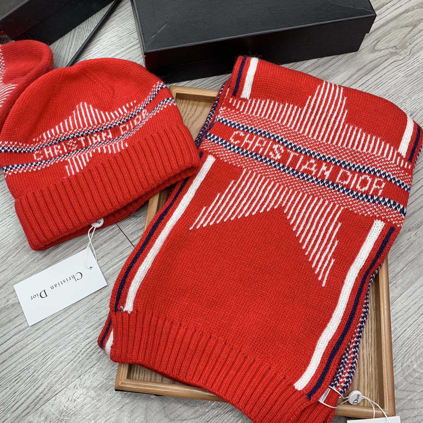 Dior Beanie And Scarf - FashionPlug