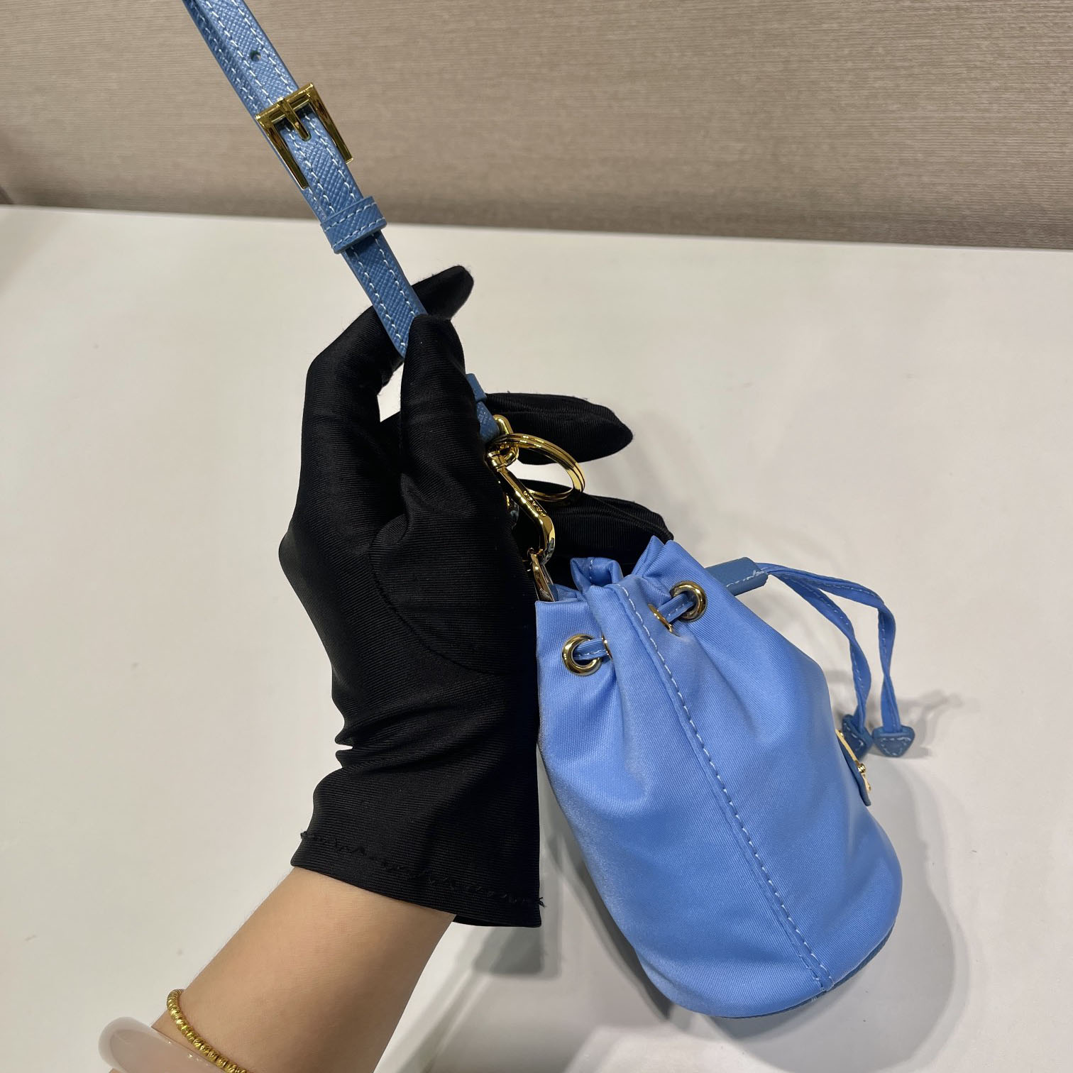 Prada Mini Icon Re-Nylon Bag Charm - FashionPlug