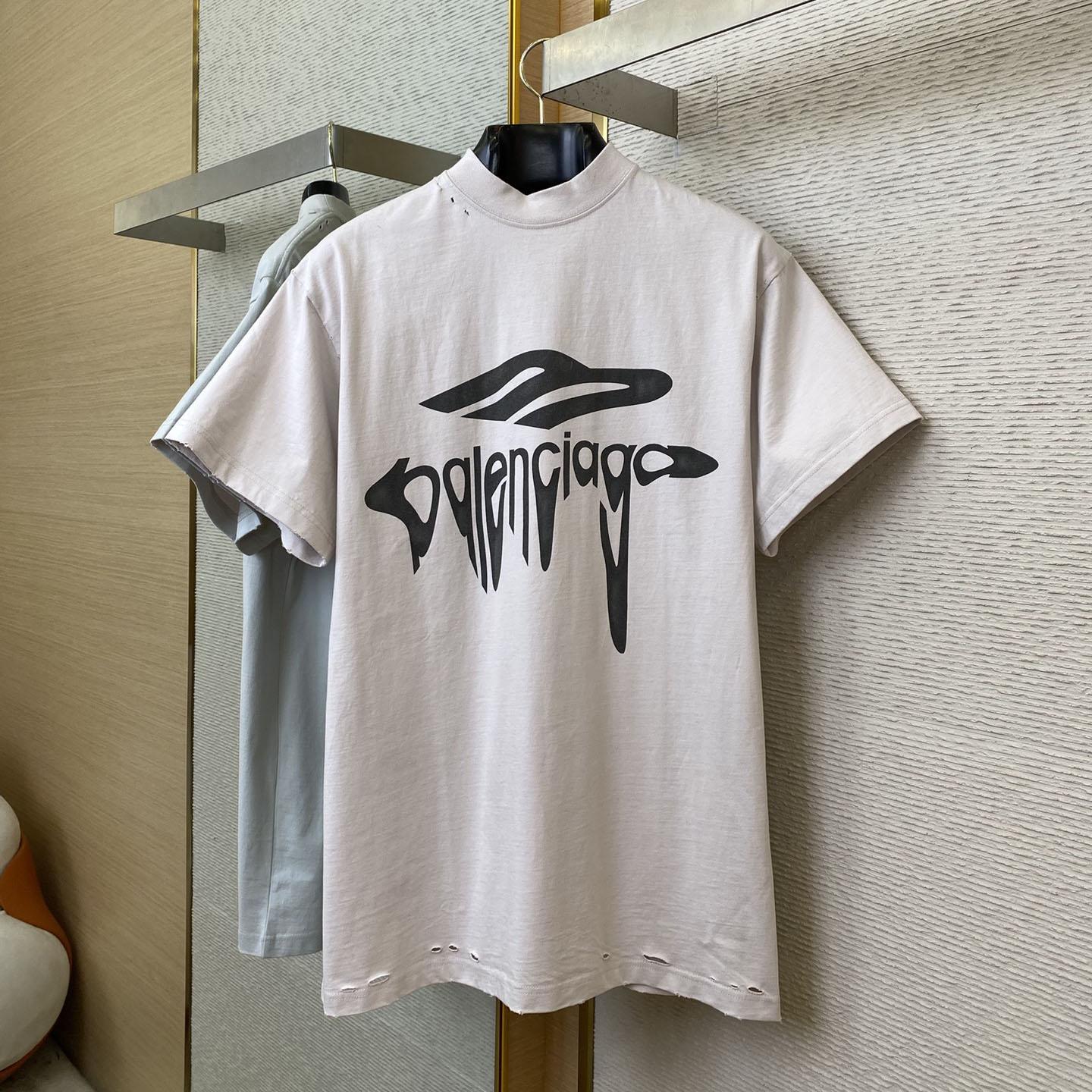 Balenciaga 3B Liquefied T-Shirt Oversized in Dirty White - FashionPlug