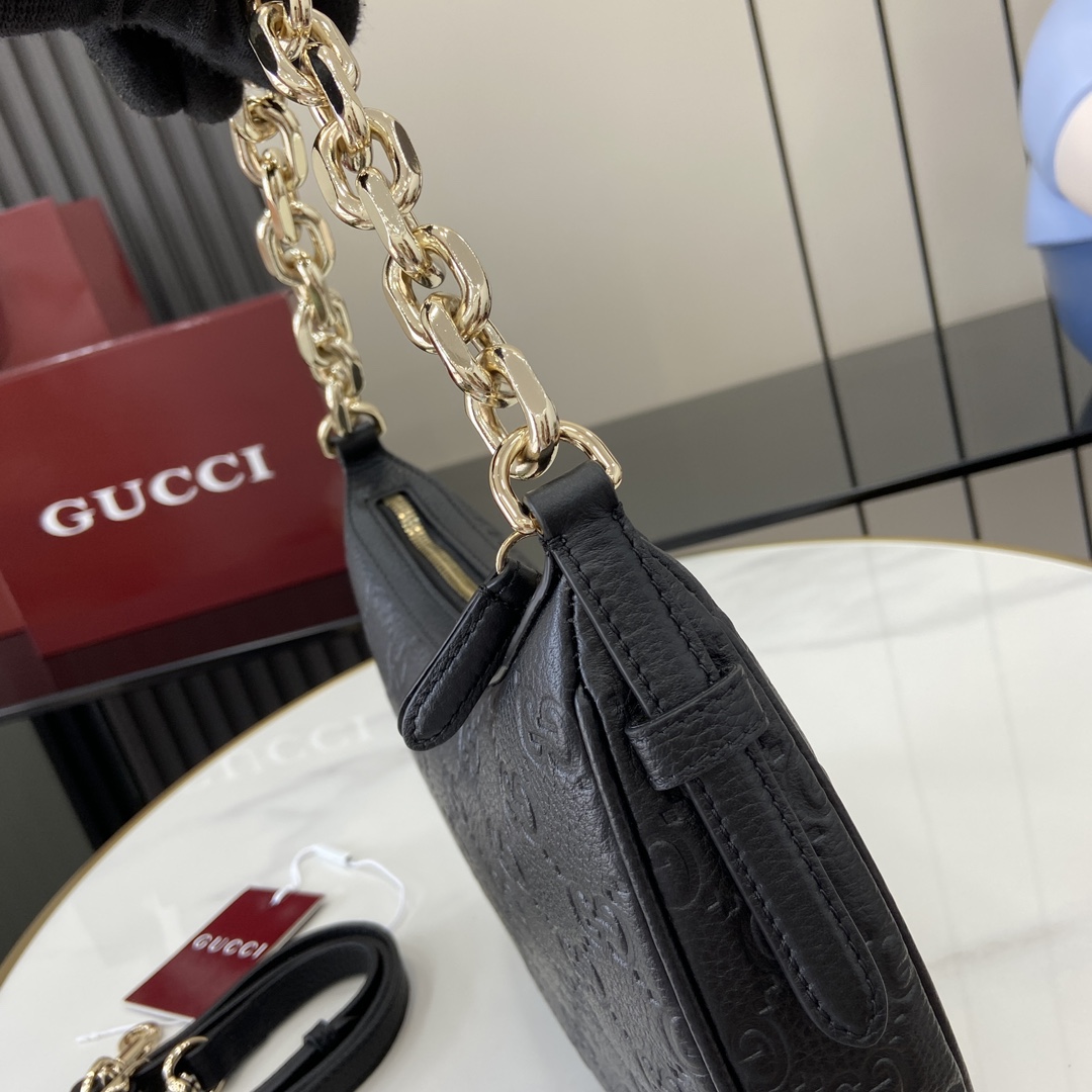 Gucci GG Emblem Small Shoulder Bag - FashionPlug