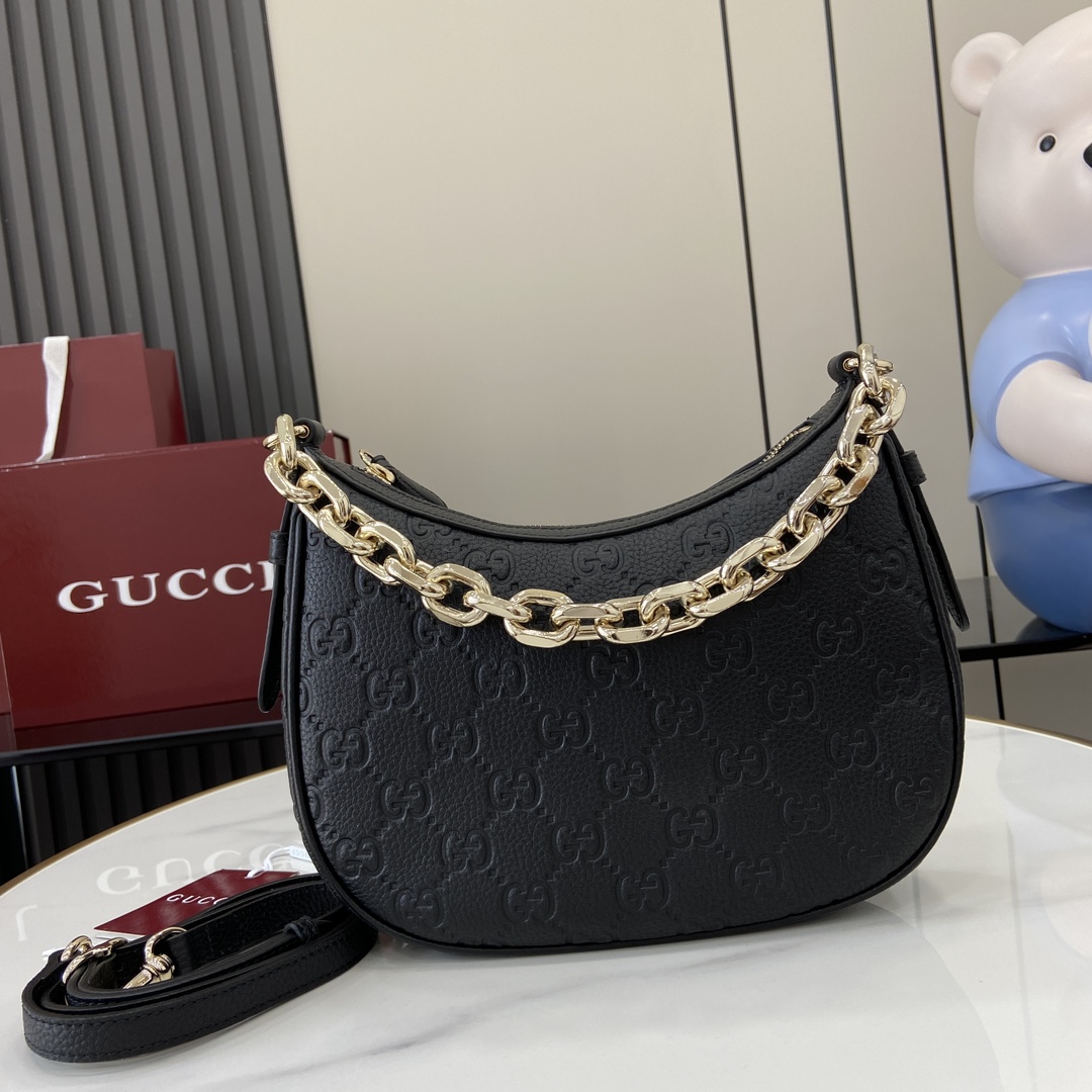 Gucci GG Emblem Small Shoulder Bag - FashionPlug