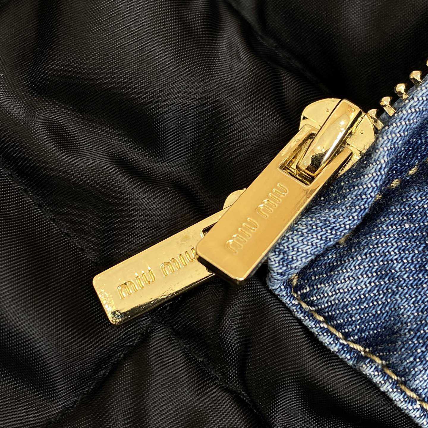 Miu Miu Denim Down Jacket - FashionPlug