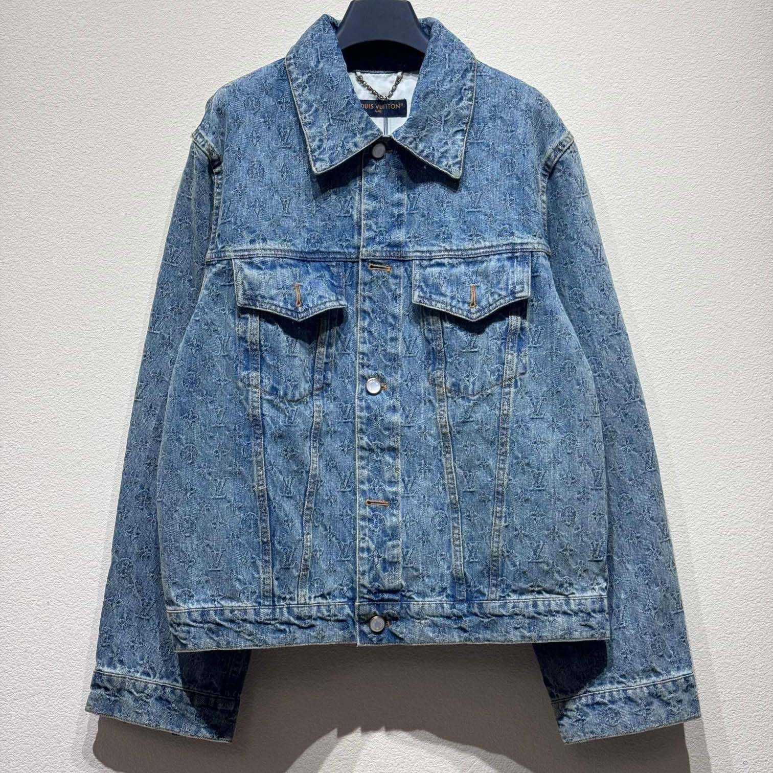 Louis Vuitton Monogram Jacquard Denim Jacket  1AGHUL - FashionPlug