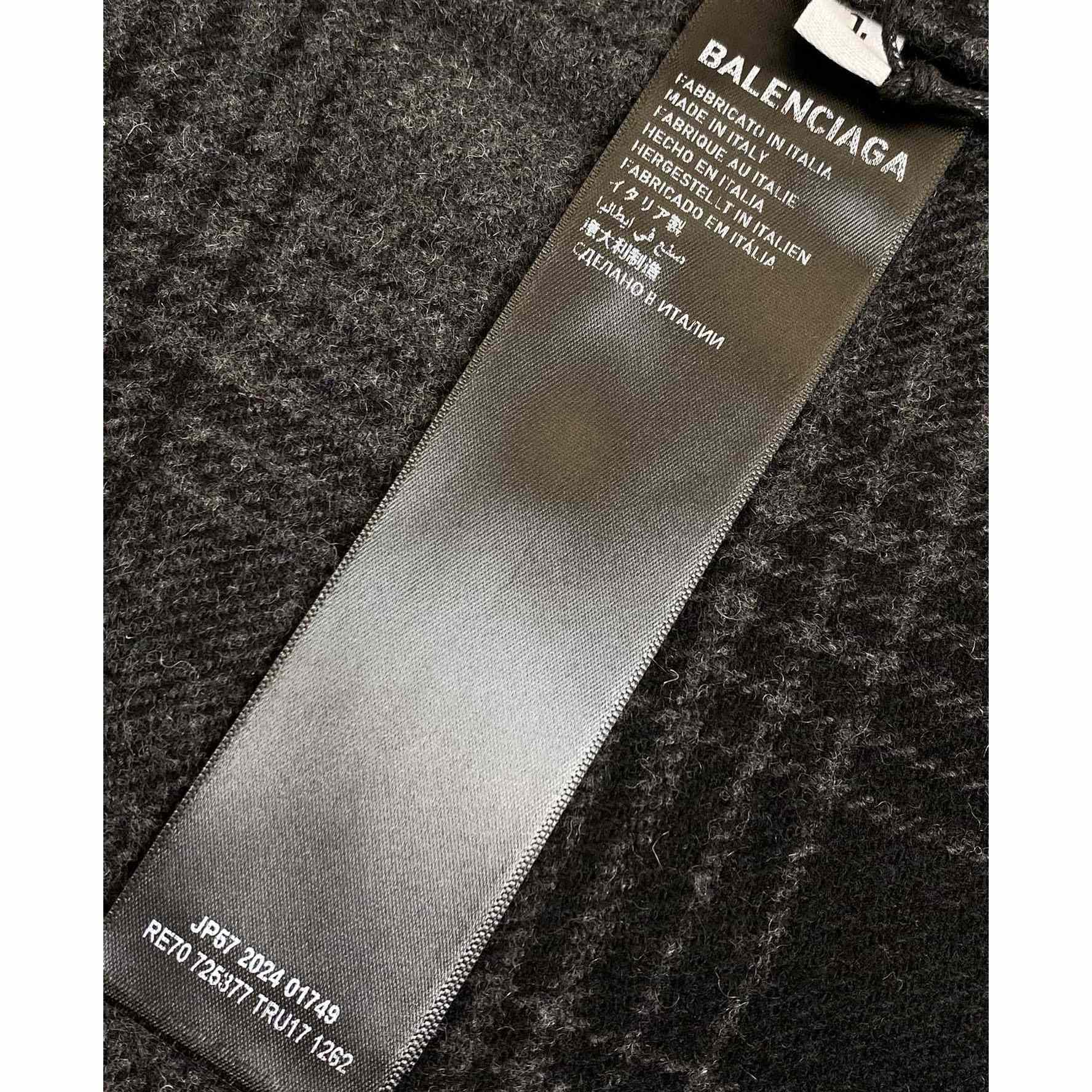 Balenciaga Black Checked Wool-Blend Flannel Shirt - FashionPlug