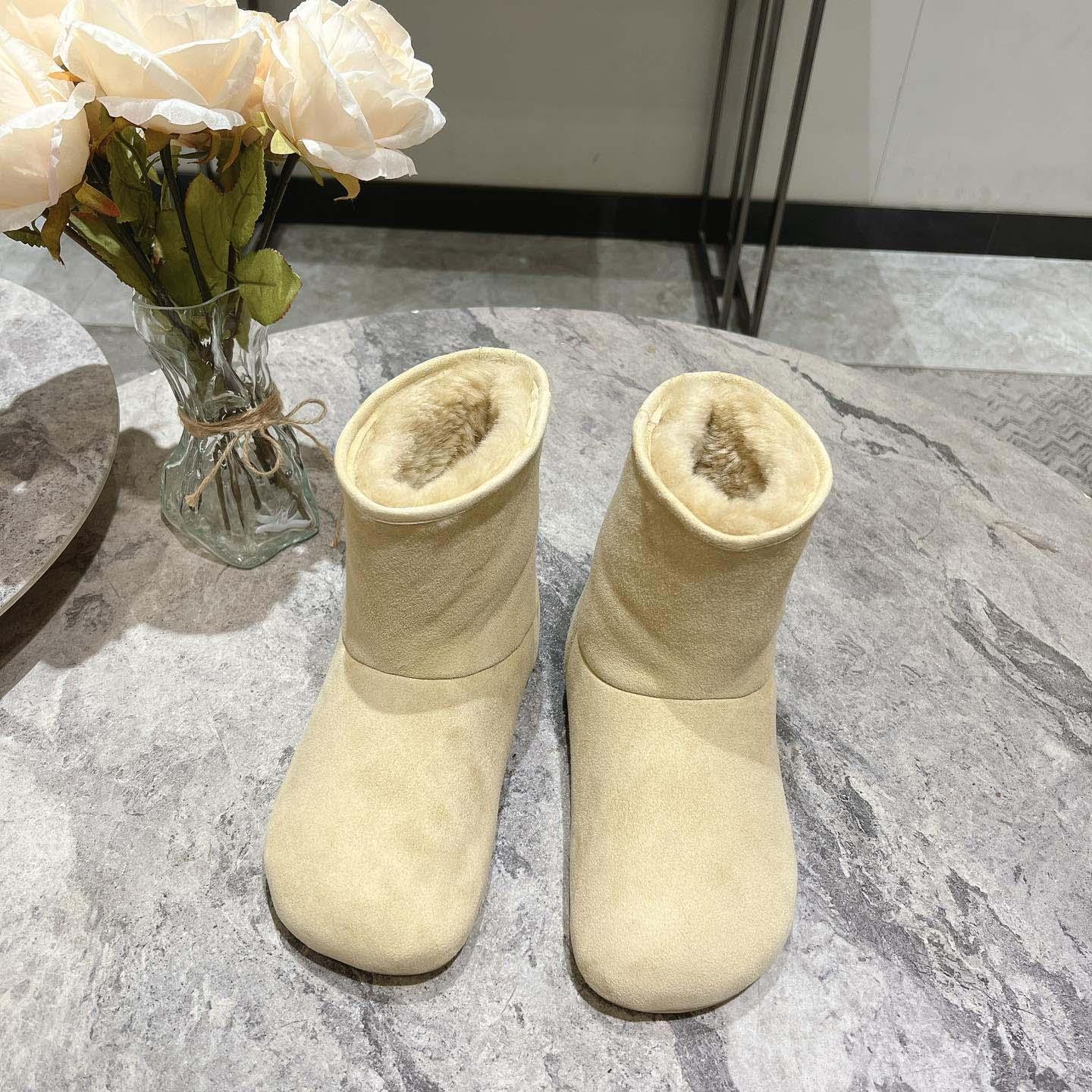 Loewe Lago Boot In Suede And Shearling - FashionPlug