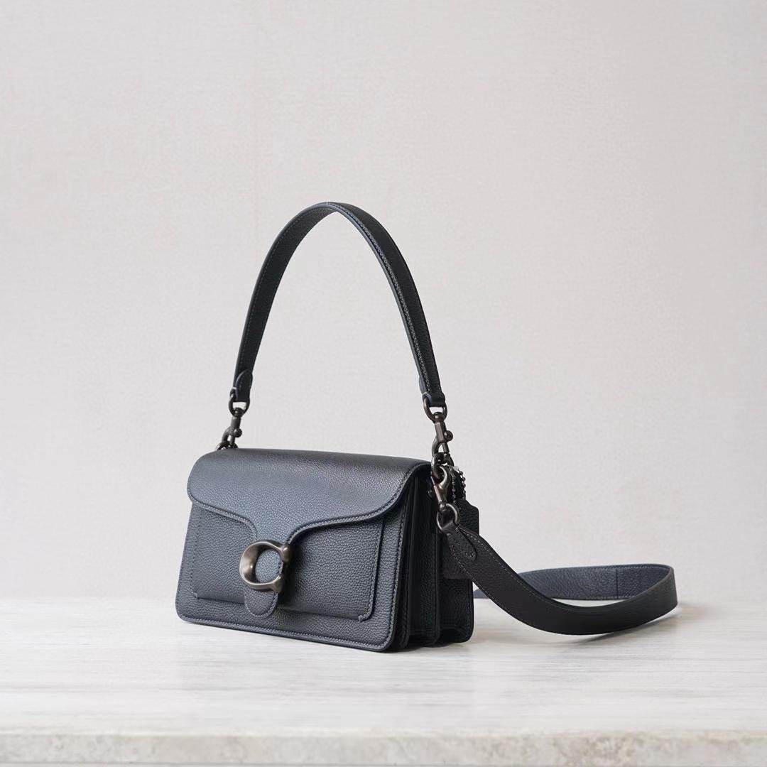 Coach Women's Black Pebble Tabby Shoulder Bag （26*15*8cm） - FashionPlug