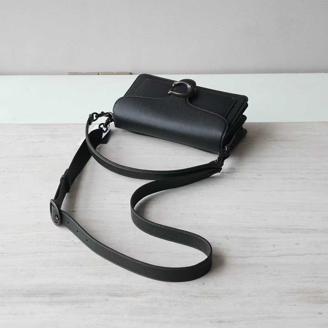 Coach Women's Black Pebble Tabby Shoulder Bag （26*15*8cm） - FashionPlug