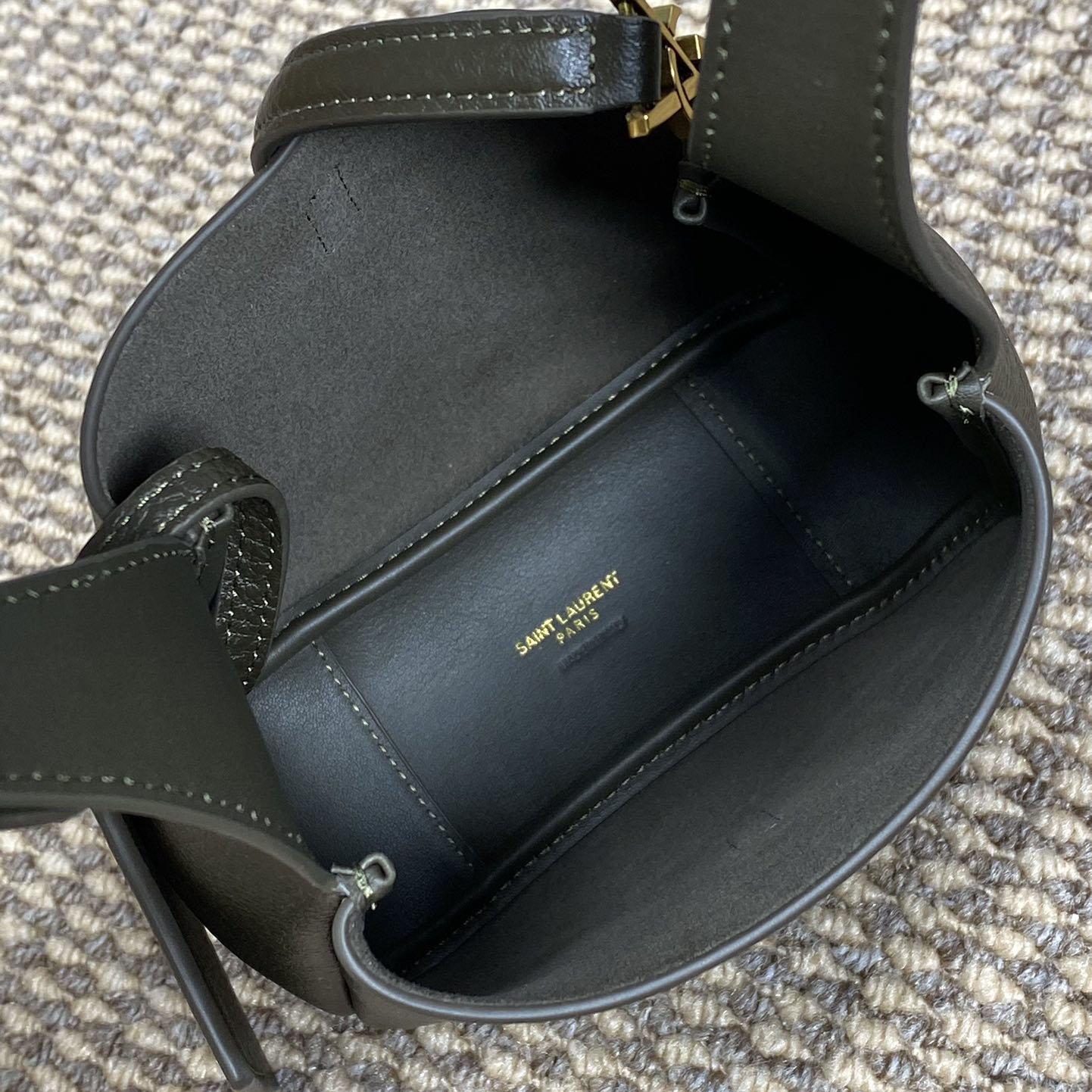 Saint Laurent LE 5 À 7 Supple Baby In Grained Leather - FashionPlug