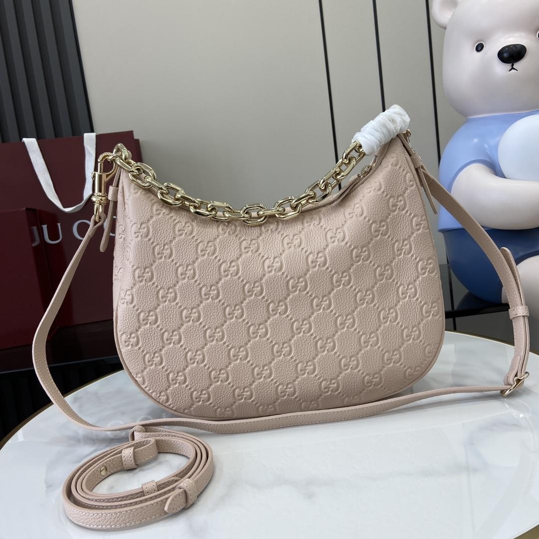 Gucci GG Emblem Medium Shoulder Bag - FashionPlug