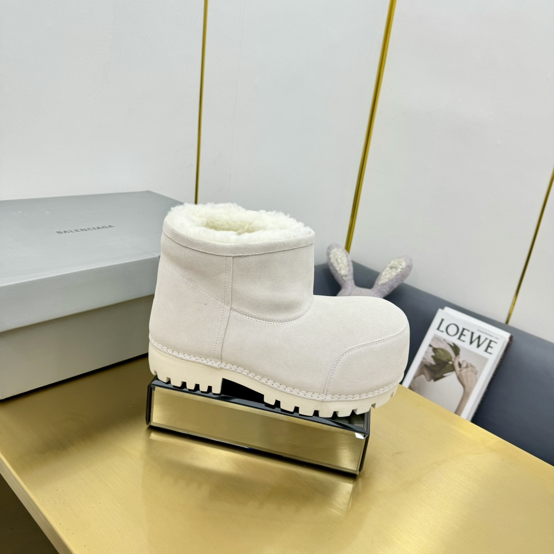 Balenciaga Alaska Fur Bootie  - FashionPlug