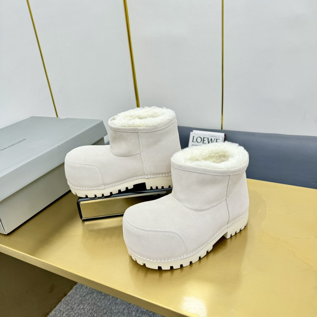 Balenciaga Alaska Fur Bootie  - FashionPlug