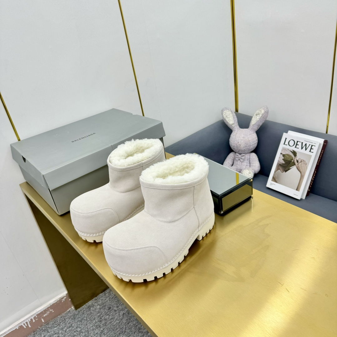 Balenciaga Alaska Fur Bootie  - FashionPlug