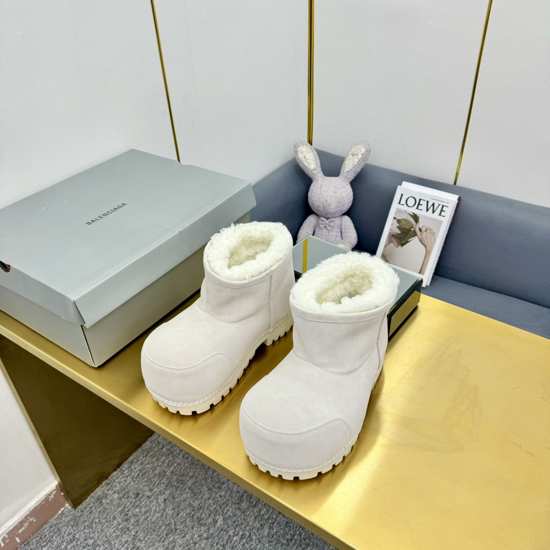 Balenciaga Alaska Fur Bootie  - FashionPlug