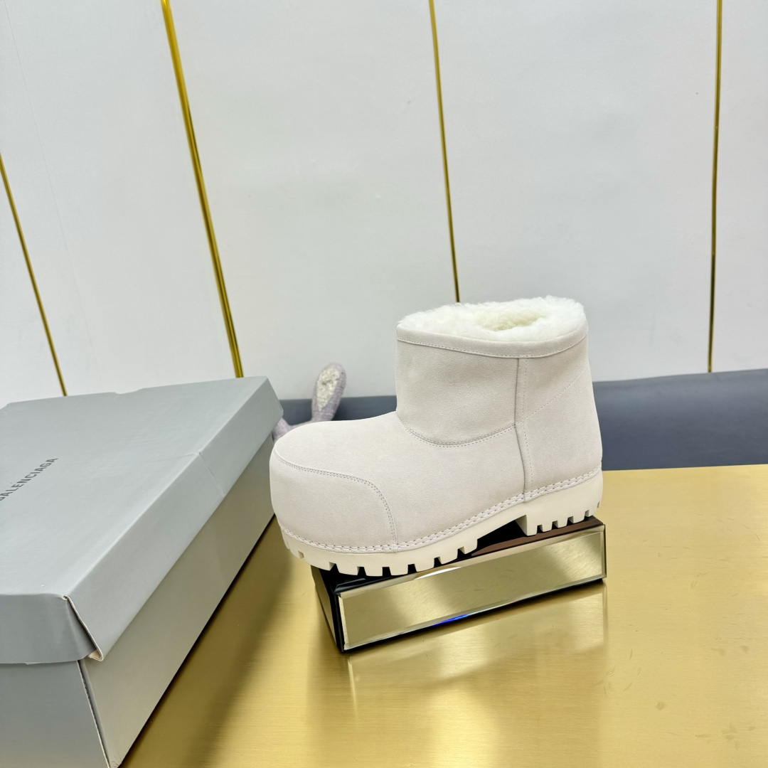 Balenciaga Alaska Fur Bootie  - FashionPlug