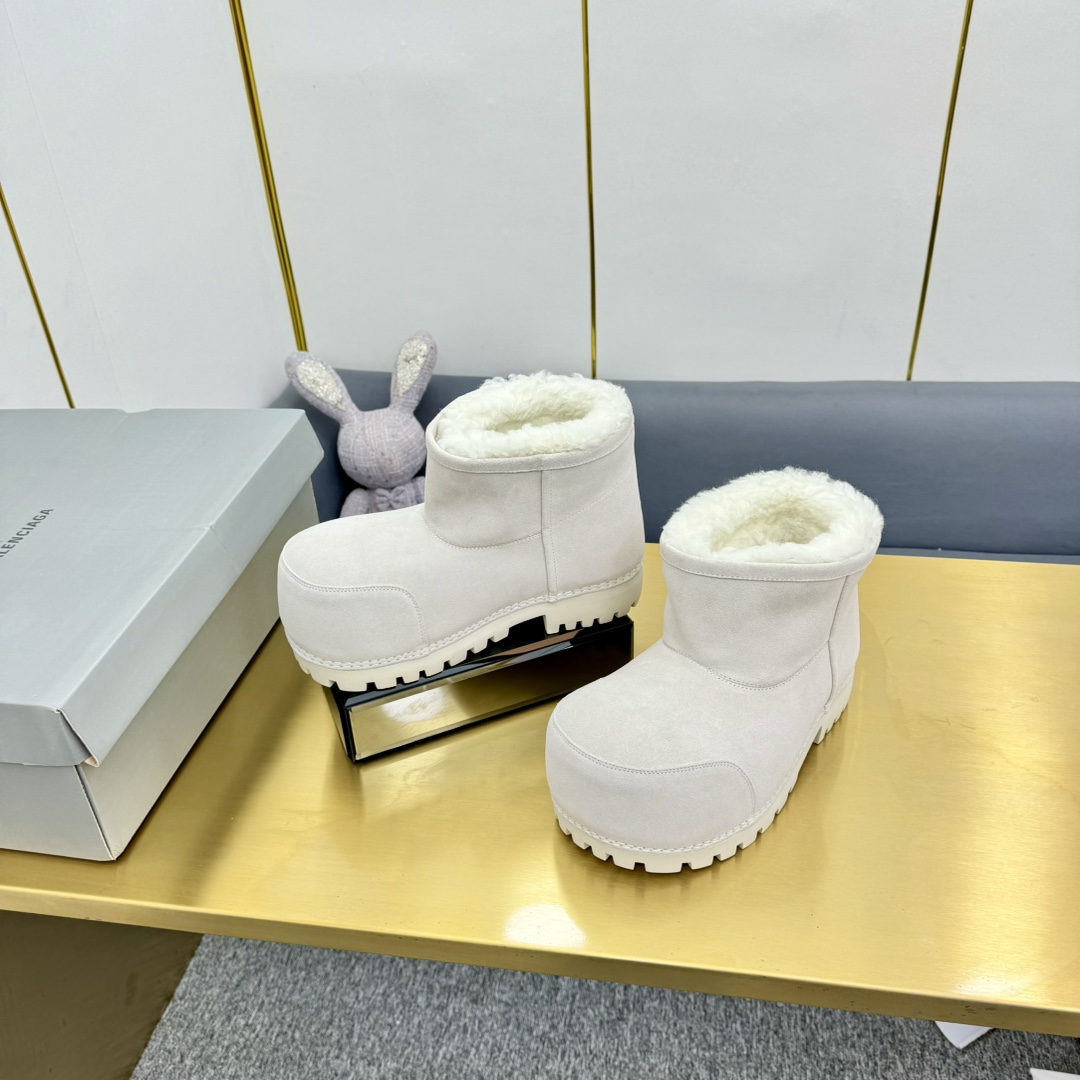 Balenciaga Alaska Fur Bootie  - FashionPlug