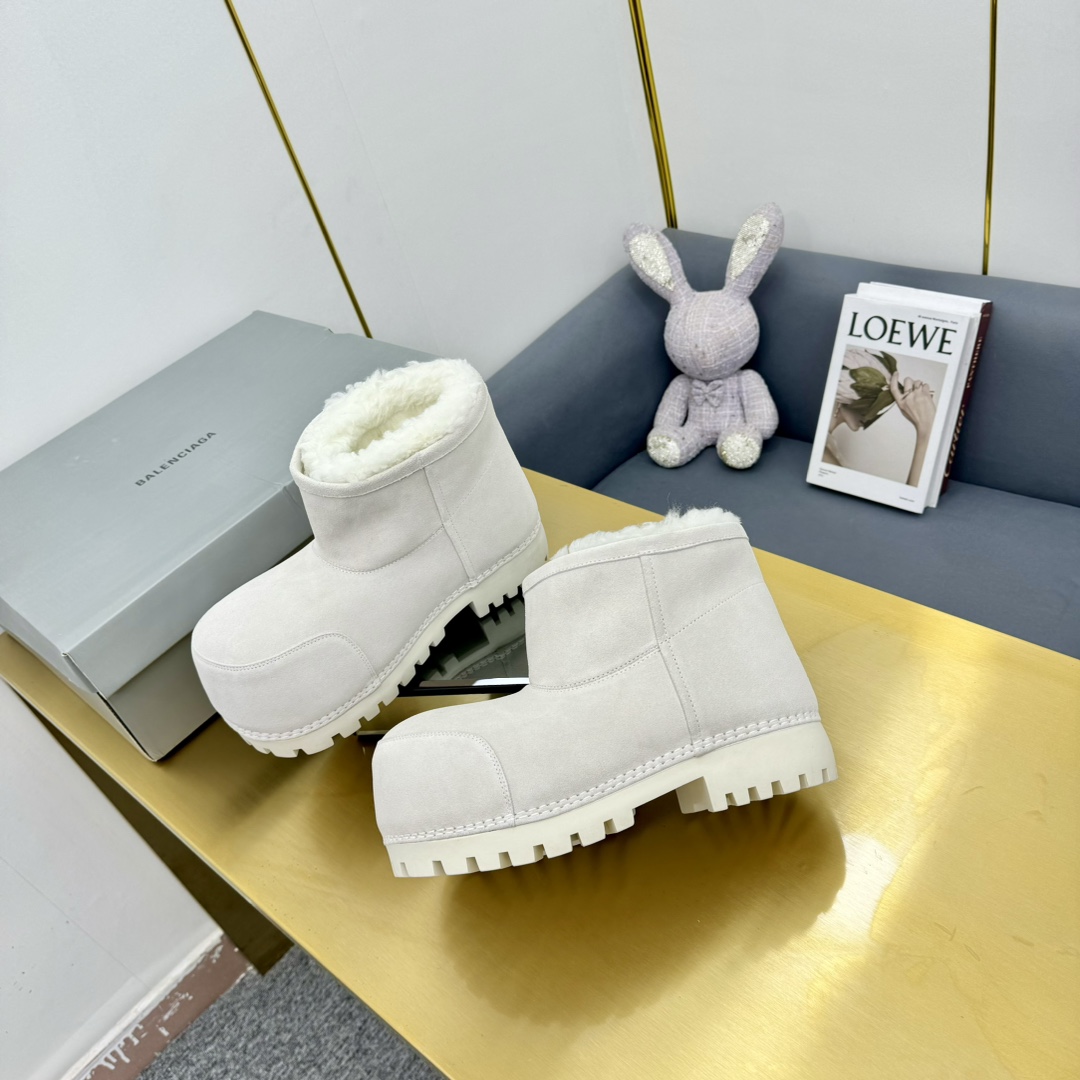 Balenciaga Alaska Fur Bootie  - FashionPlug