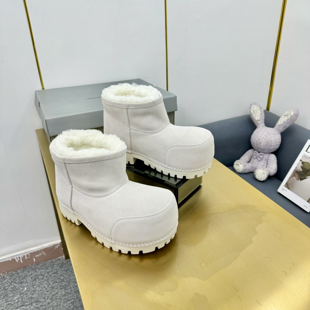 Balenciaga Alaska Fur Bootie  - FashionPlug