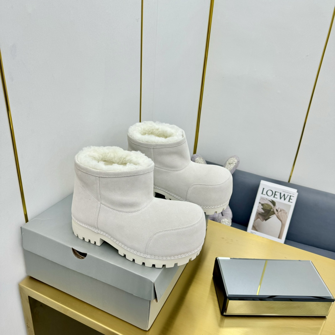 Balenciaga Alaska Fur Bootie  - FashionPlug