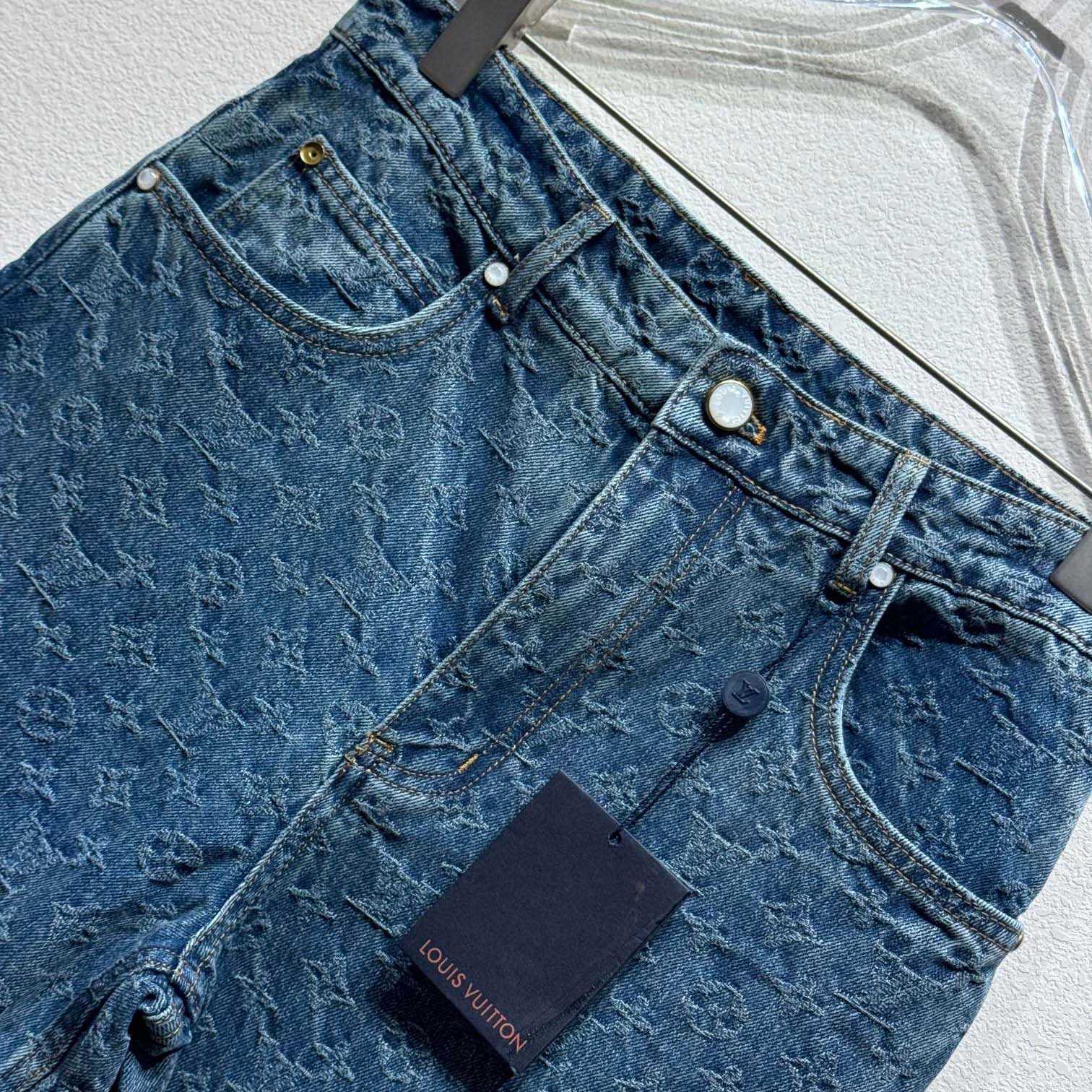 Louis Vuitton Monogram Jacquard Skate Denim Pants  1AGHVA - FashionPlug
