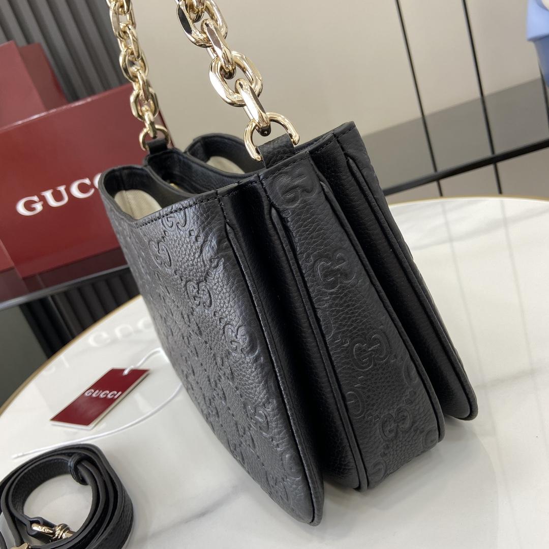 Gucci GG Emblem Mini Shoulder Bag  - FashionPlug