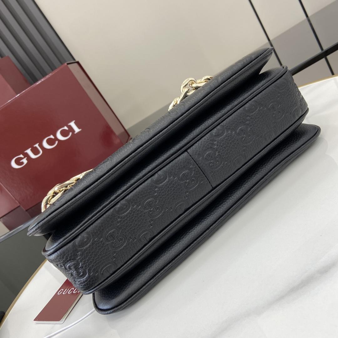 Gucci GG Emblem Mini Shoulder Bag  - FashionPlug