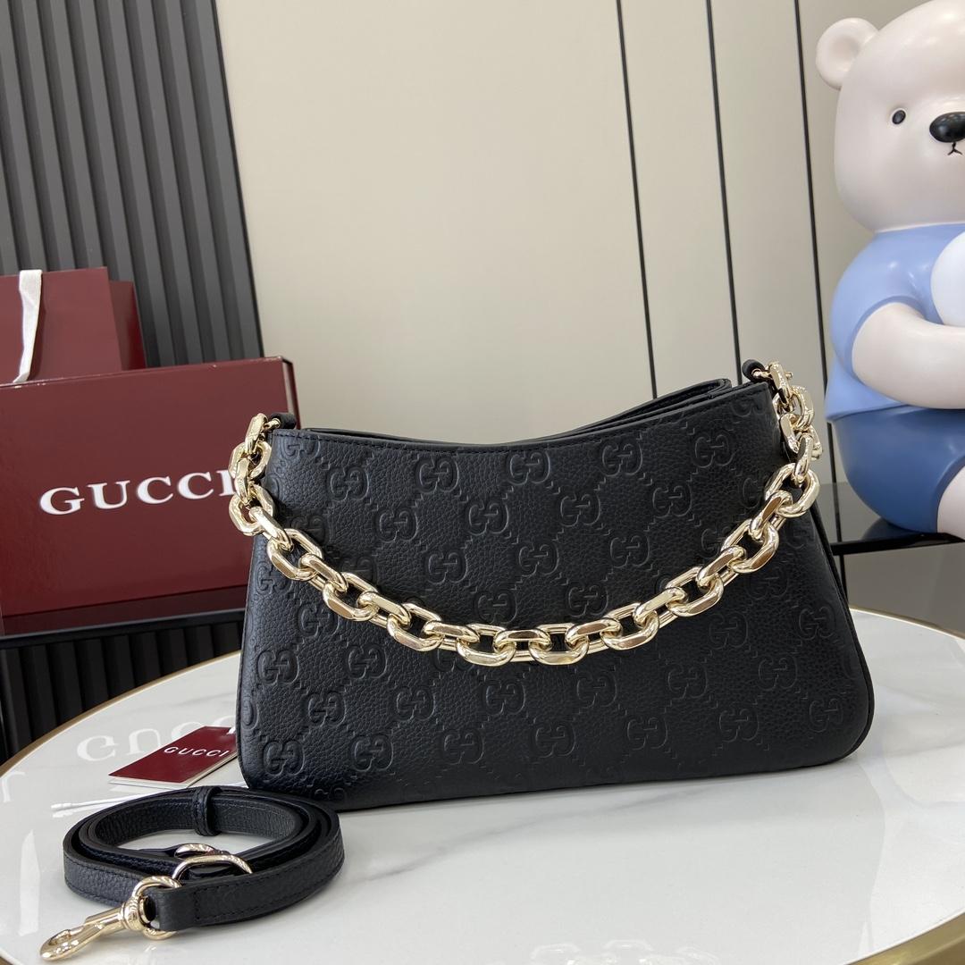 Gucci GG Emblem Mini Shoulder Bag  - FashionPlug