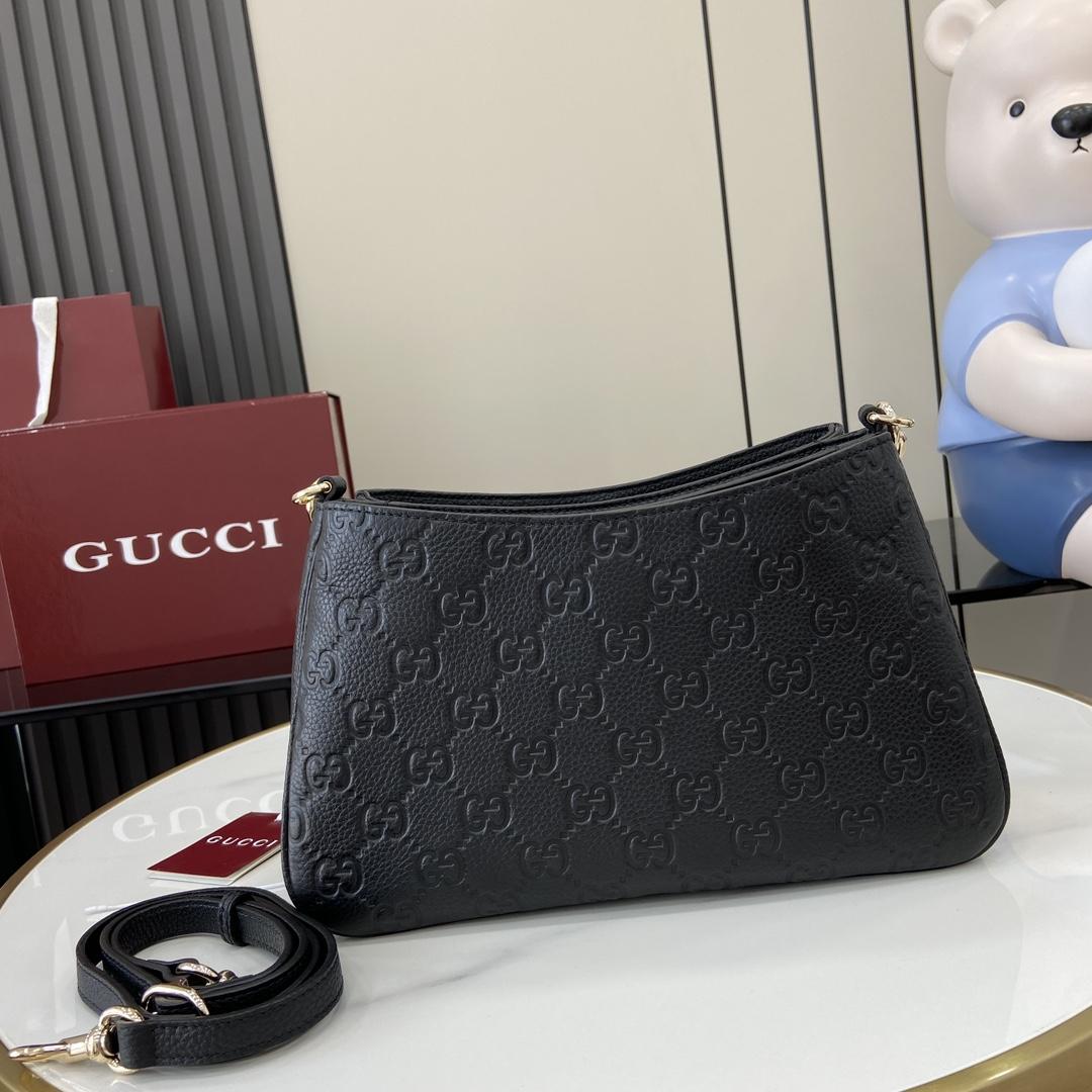 Gucci GG Emblem Mini Shoulder Bag  - FashionPlug