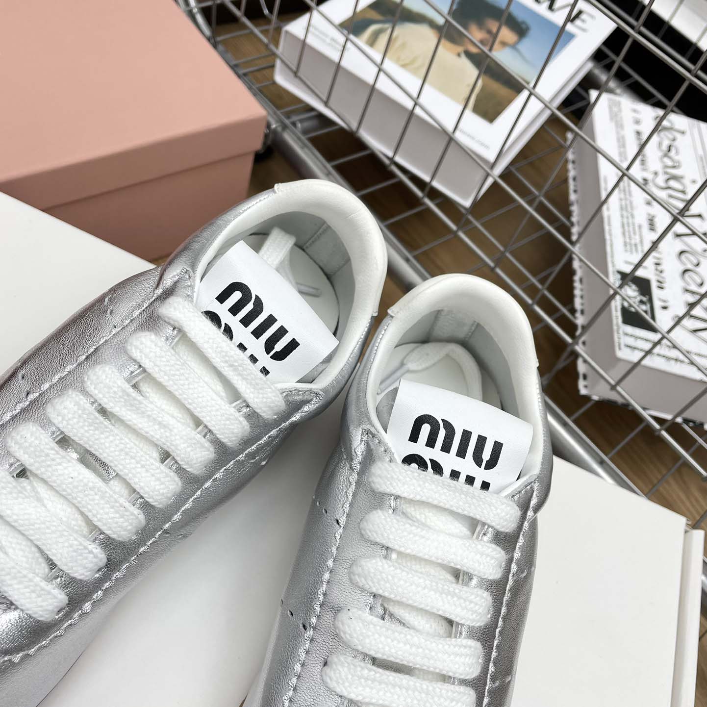 Miu Miu Plume Mordoré Calfskin Sneakers - FashionPlug