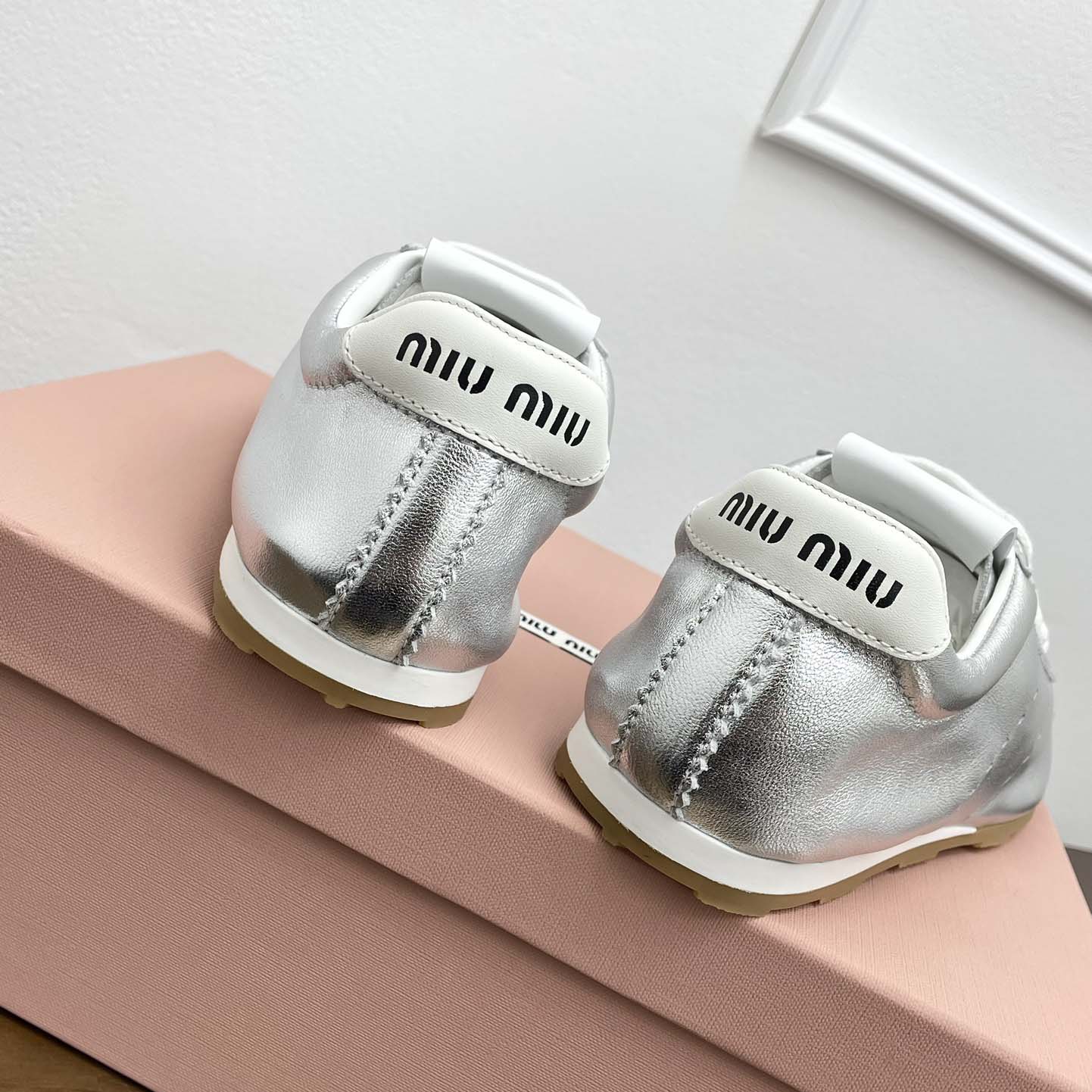 Miu Miu Plume Mordoré Calfskin Sneakers - FashionPlug