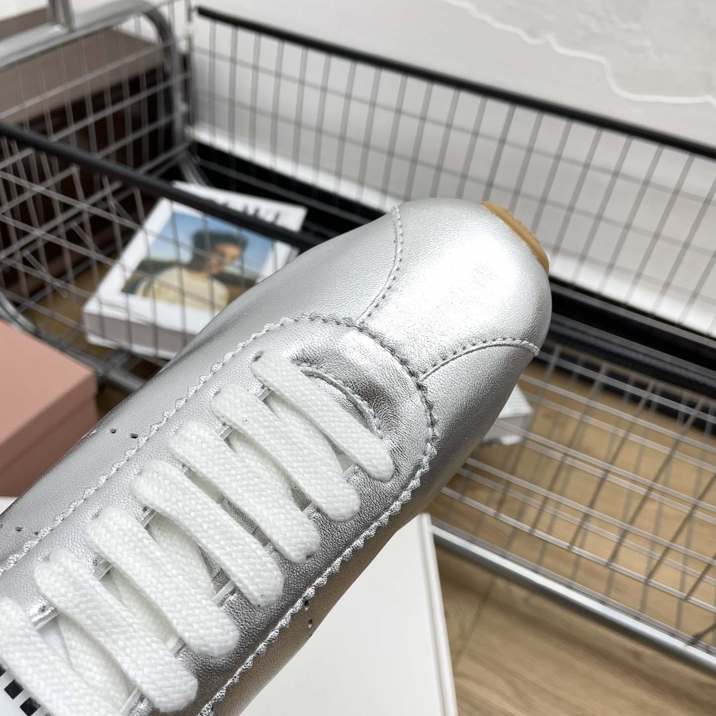 Miu Miu Plume Mordoré Calfskin Sneakers - FashionPlug