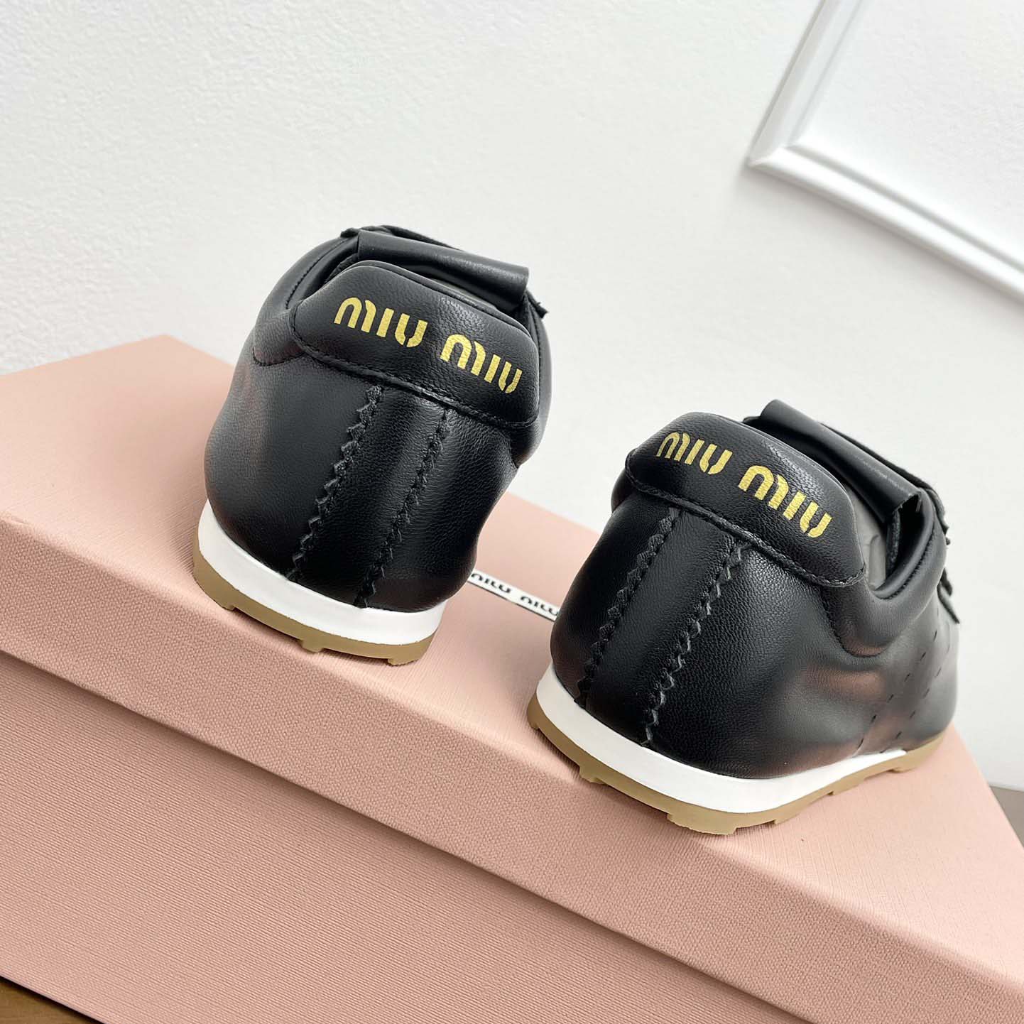 Miu Miu Plume Nappa Leather Sneakers - FashionPlug