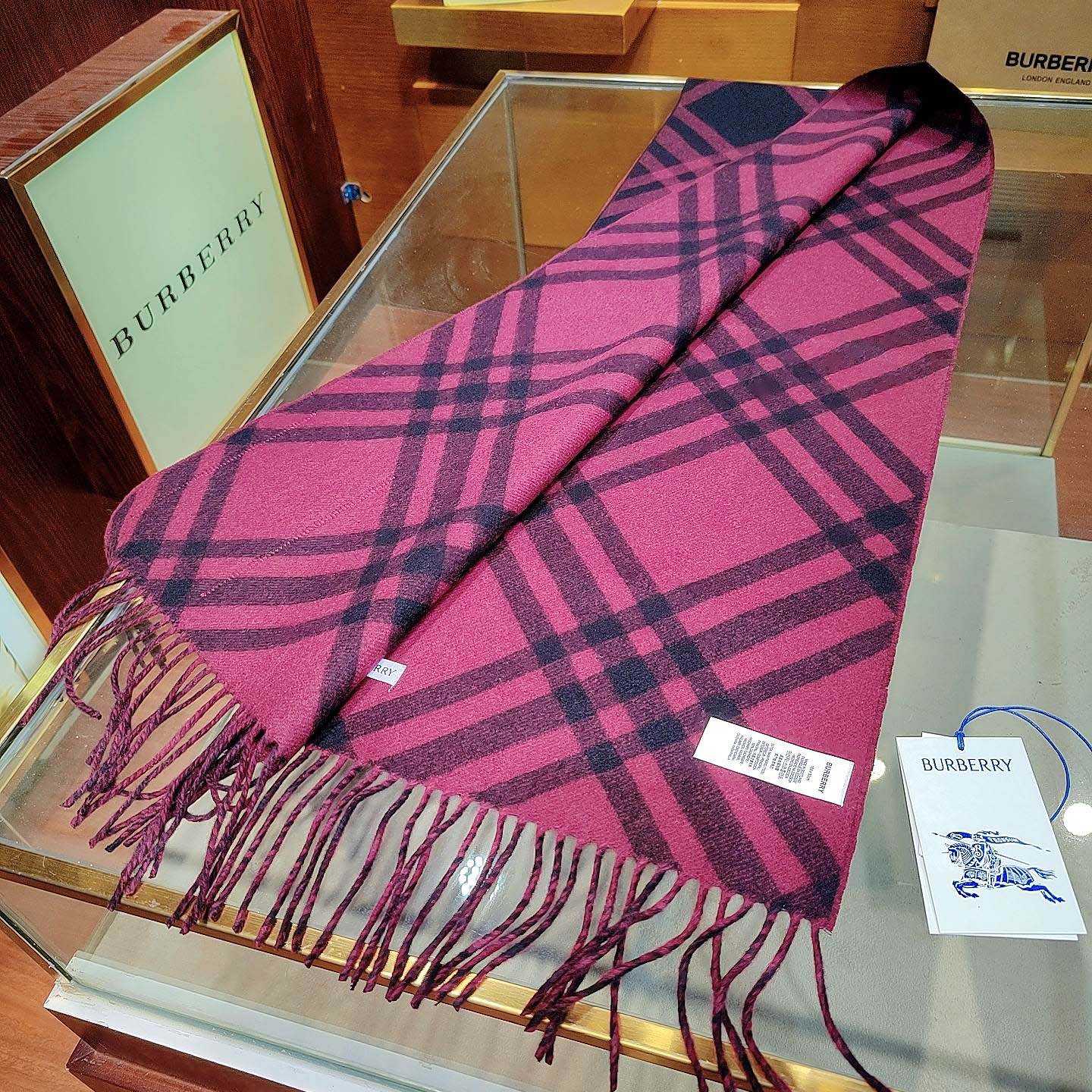 Burberry Check Cashmere Scarf - FashionPlug
