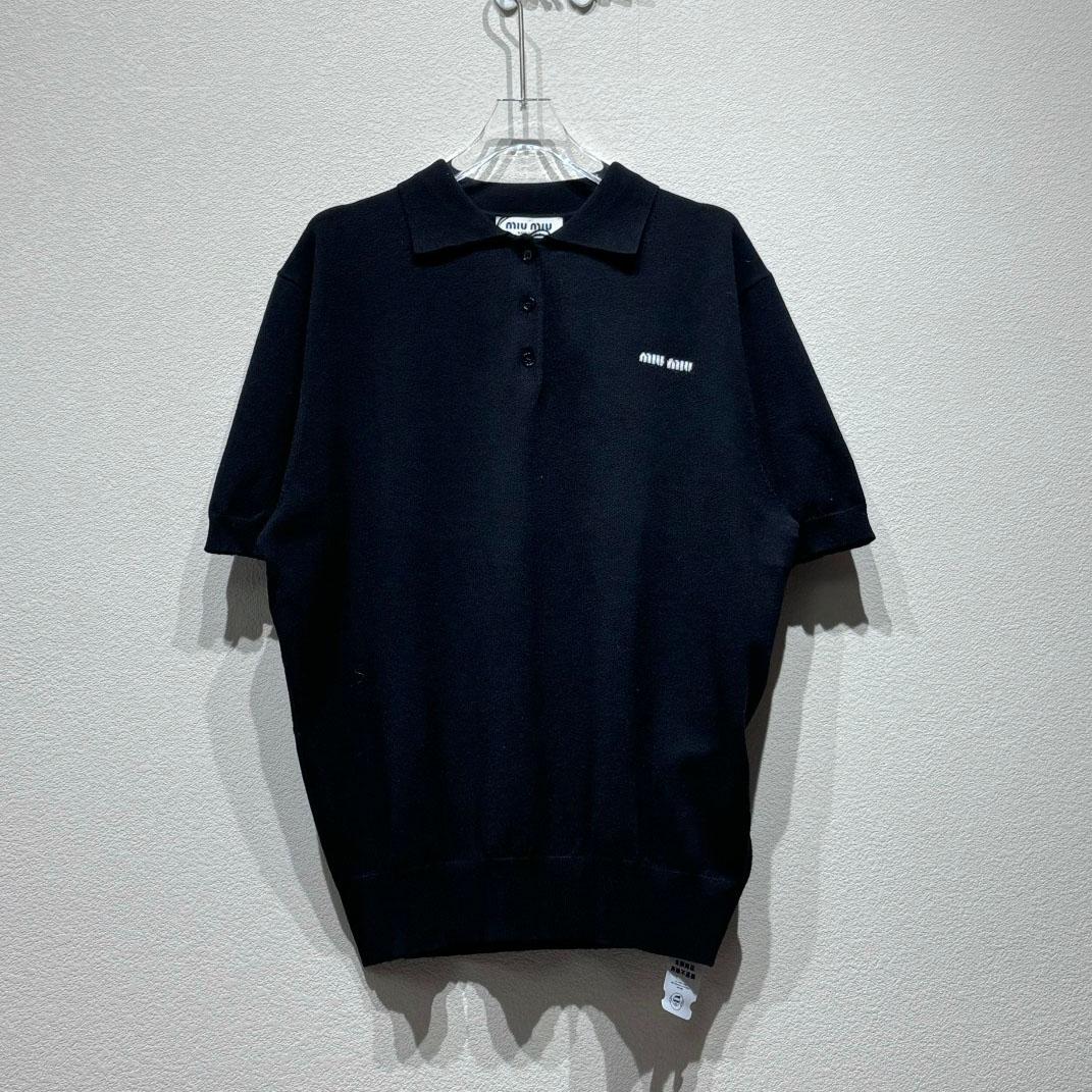 Miu Miu Cotton Piqué Polo Shirt - FashionPlug
