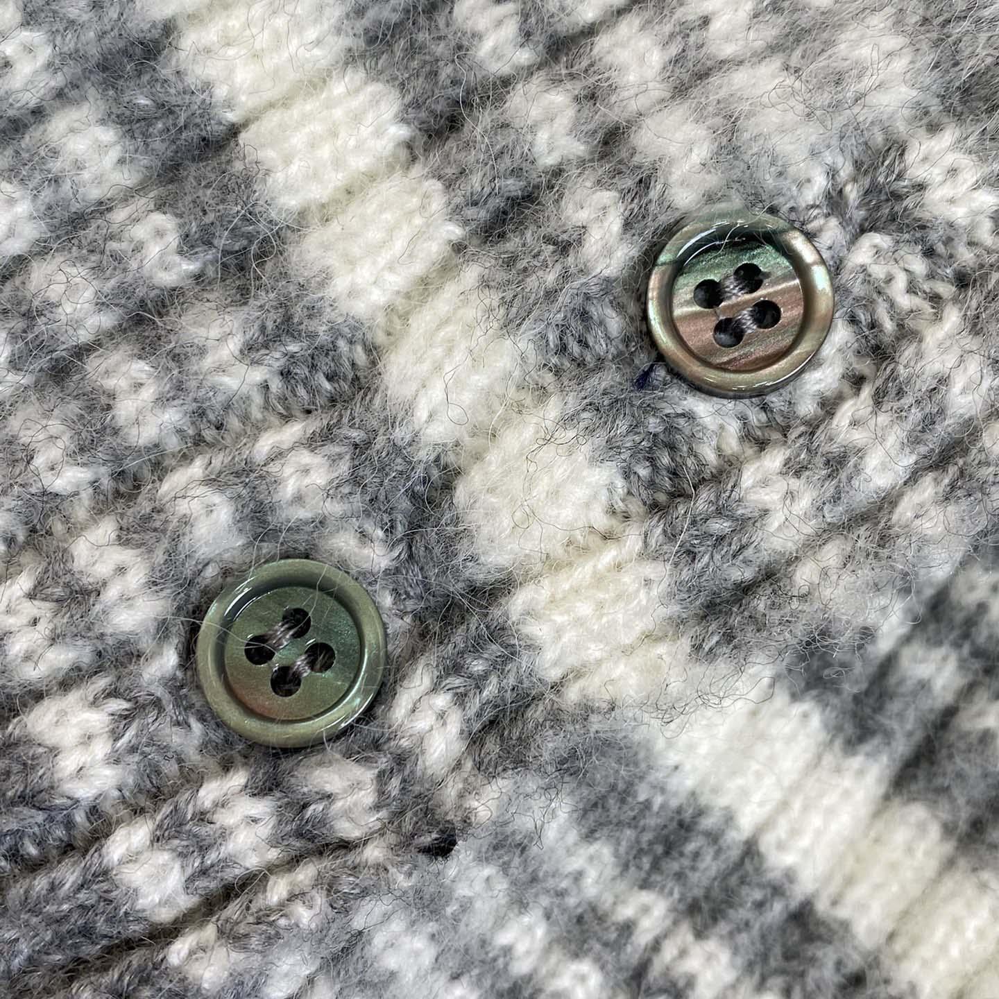 Thom Browne Mohair Check 4-Bar Crewneck - FashionPlug