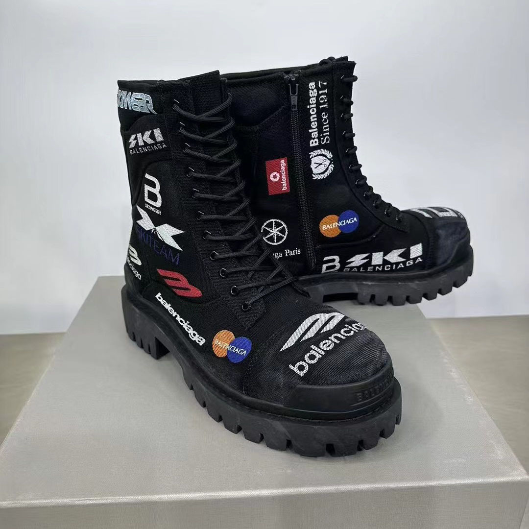 Balenciaga Combat Strike 20mm Boot In Black - FashionPlug