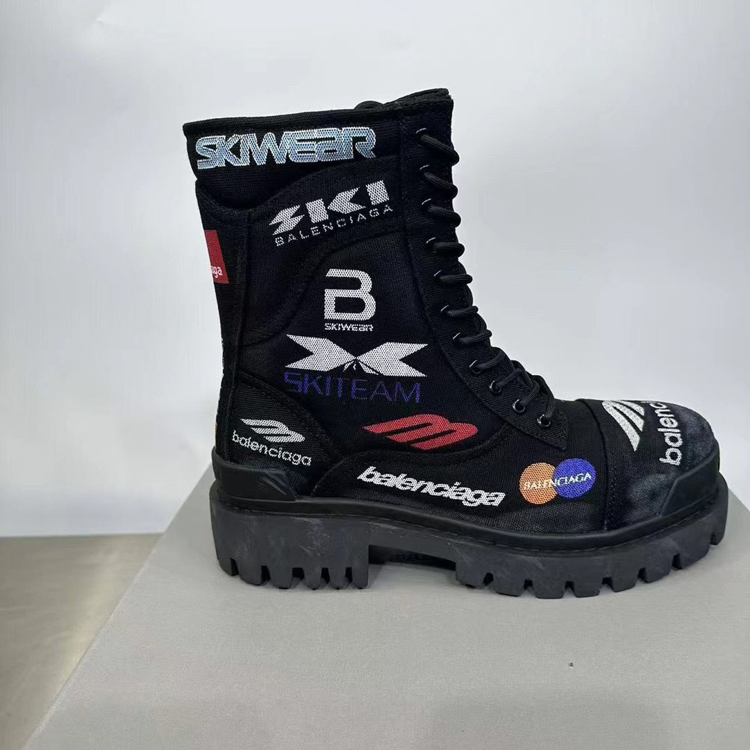 Balenciaga Combat Strike 20mm Boot In Black - FashionPlug