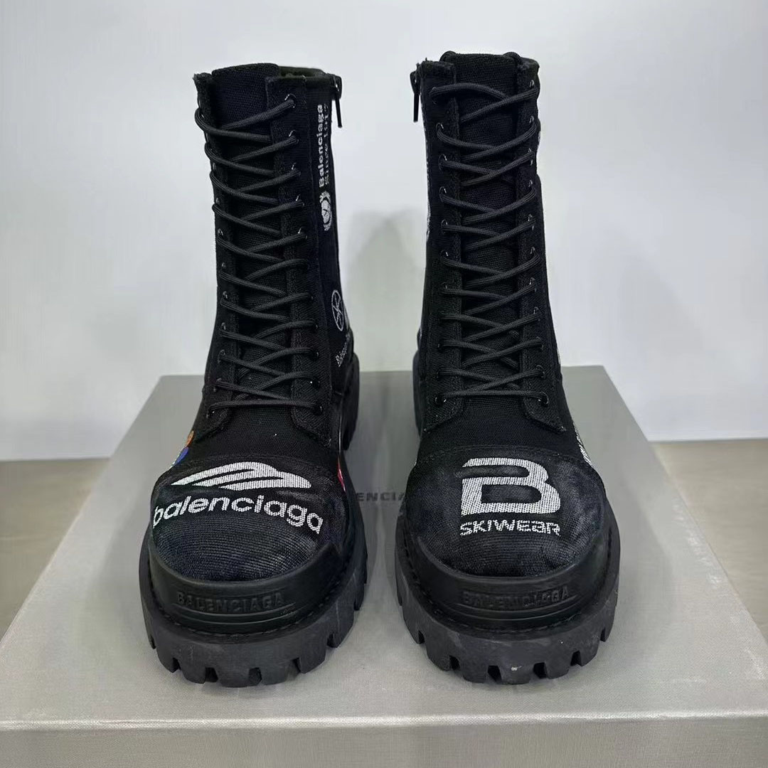Balenciaga Combat Strike 20mm Boot In Black - FashionPlug