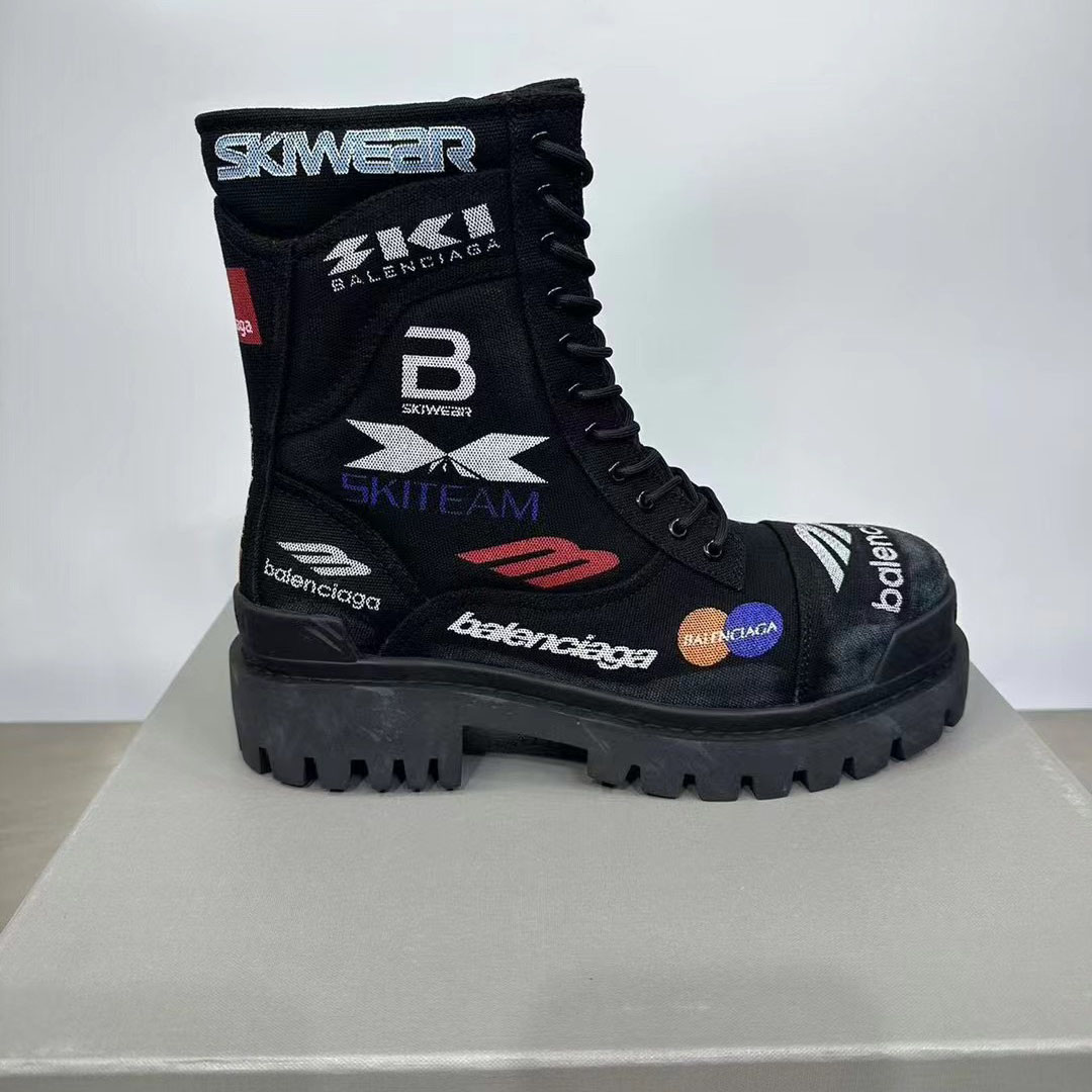 Balenciaga Combat Strike 20mm Boot In Black - FashionPlug