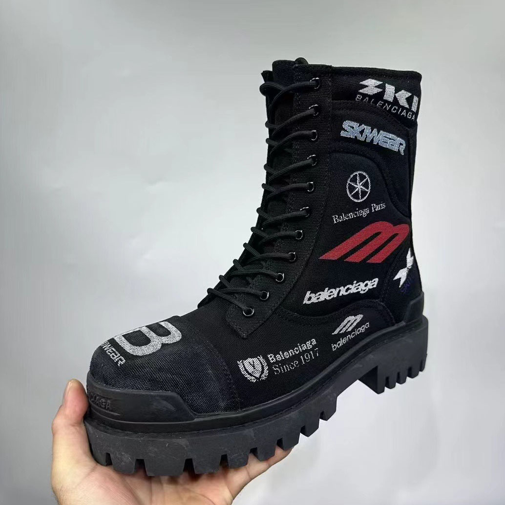 Balenciaga Combat Strike 20mm Boot In Black - FashionPlug