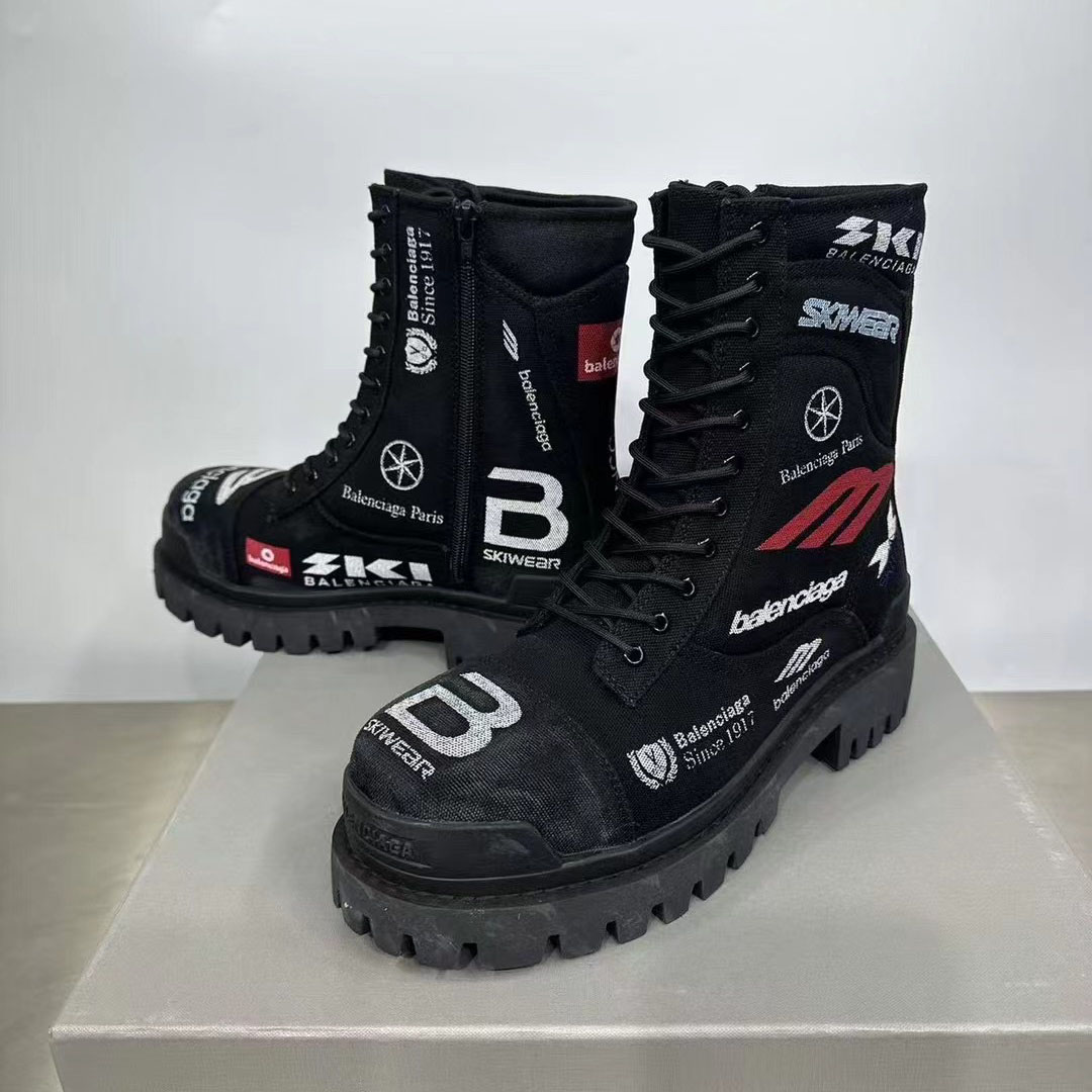Balenciaga Combat Strike 20mm Boot In Black - FashionPlug